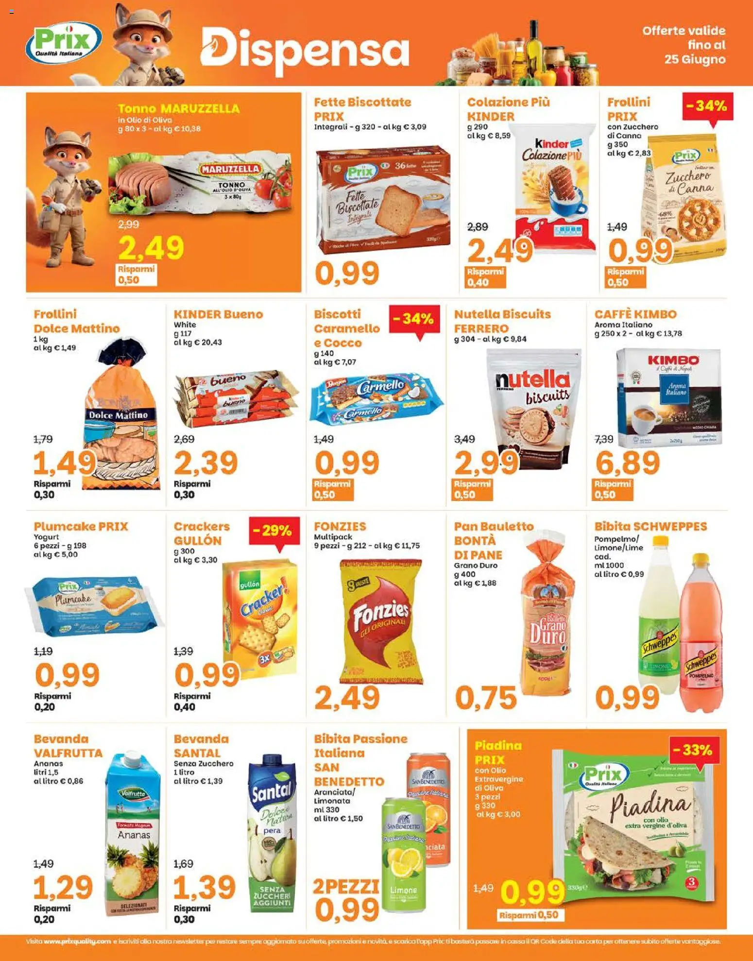 Volantino Prix del 15.06.2026 | Pagina: 18 | Prodotti: Limonata, Nutella, Frollini, Olio di Oliva