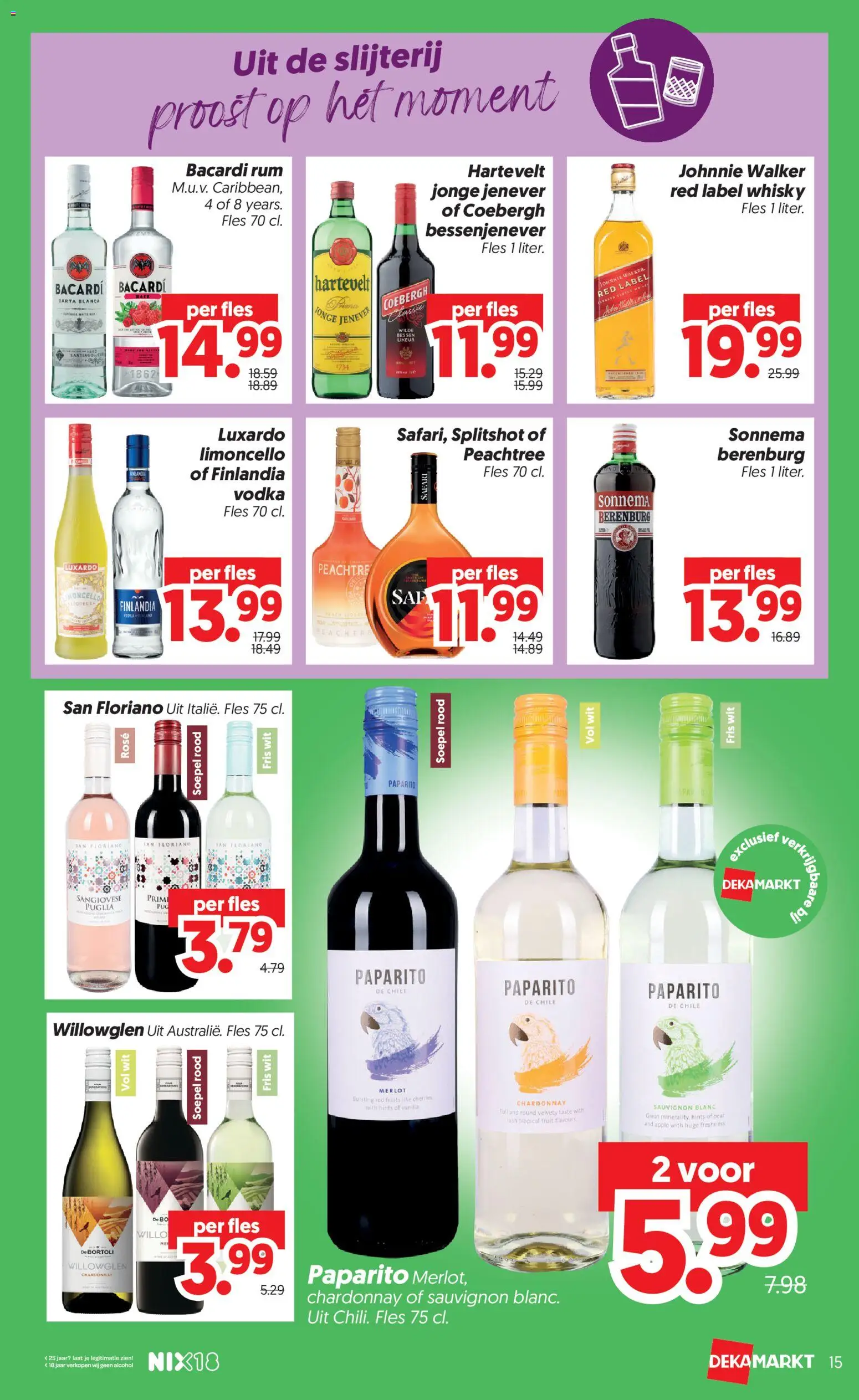 {H1} | Pagina: 15 | Producten: Vodka, Fles, Whisky, Bacardi