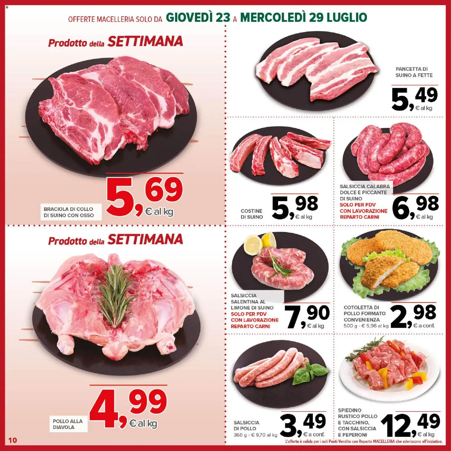 Volantino Todis del 23/07/2026 | Pagina: 10 | Prodotti: Pollo, Peperoni, Pancetta, Limone