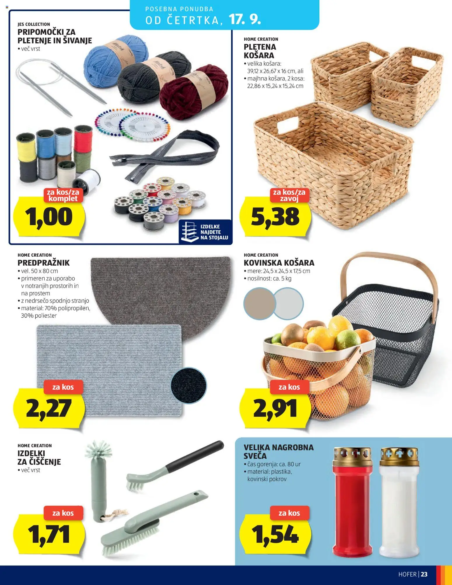 Novi Hofer katalog ponudbe – veljaven od 09.09.2026 | Stran: 23