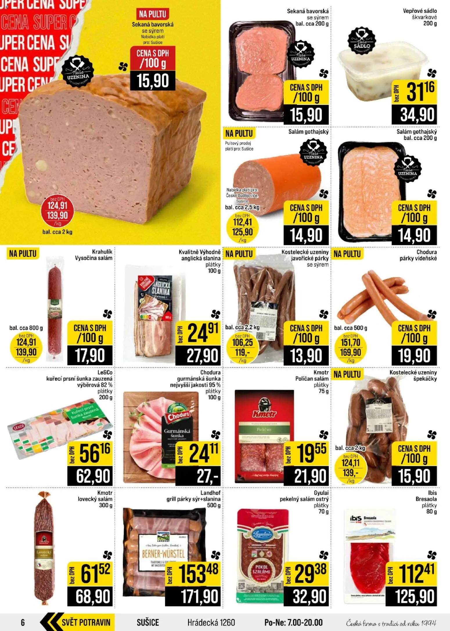 Jip leták - Cash & Carry od 09.09.2026 | Strana: 6 | Produkty: Anglická slanina, Uzeniny, Gothajský salám, Lovecký salám