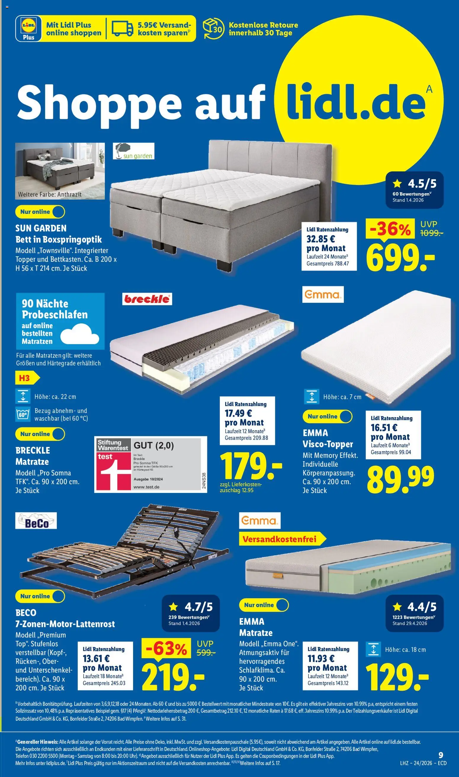 Lidl Německo leták od 08.06.2026 | Strana: 15 | Produkty: Test, Telefon