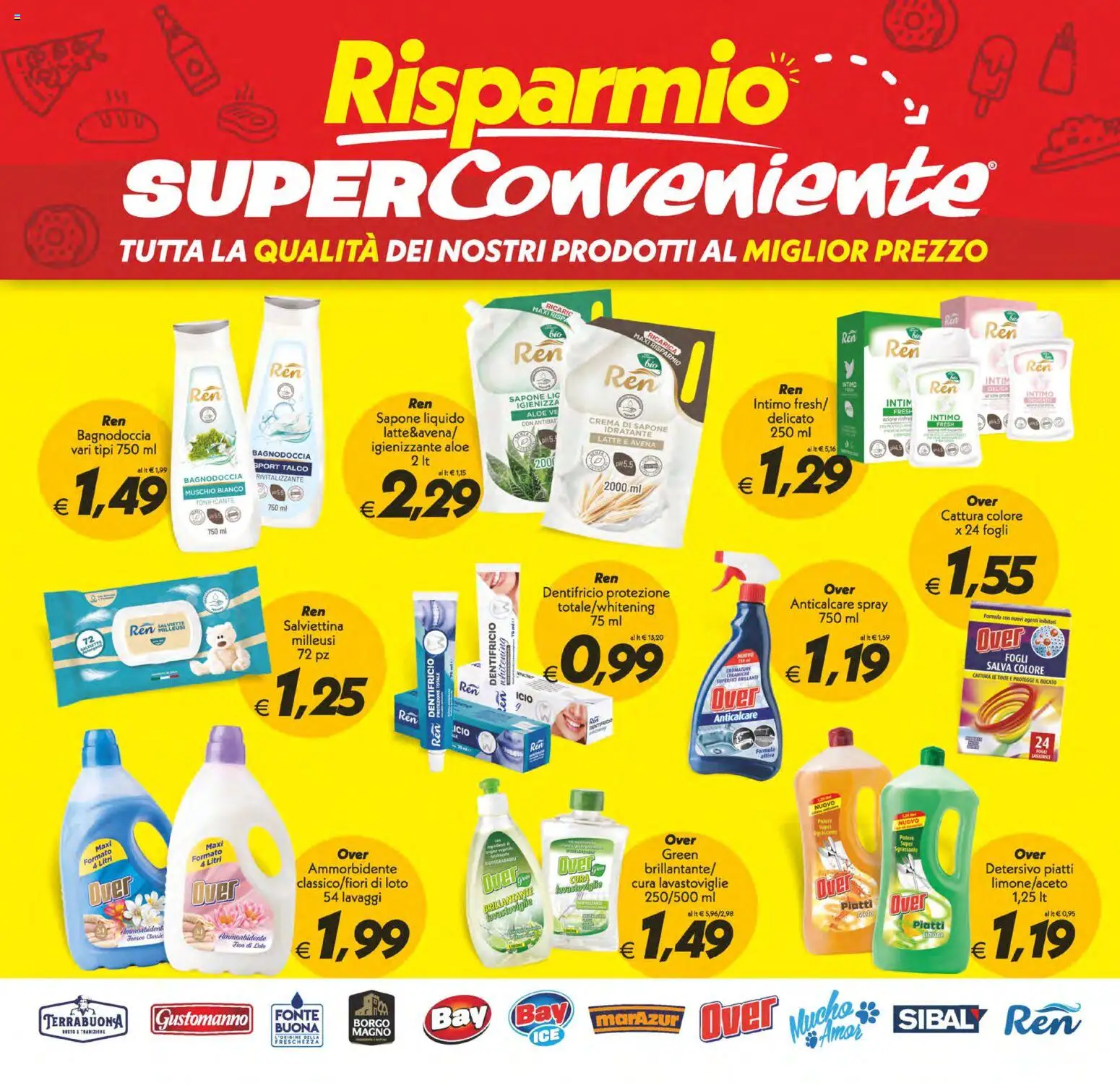 Volantino SuperConveniente del 19.05.2026 | Pagina: 22 | Prodotti: Ammorbidente, Anticalcare, Talco, Latte