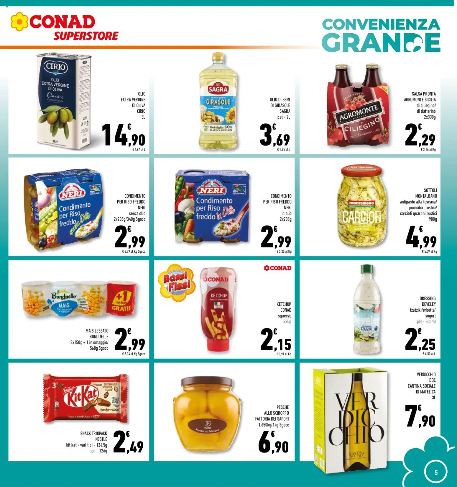Volantino Conad del 20.05.2026 | Pagina: 5 | Prodotti: Pomodori, Carciofi, Rustici, Bottiglia