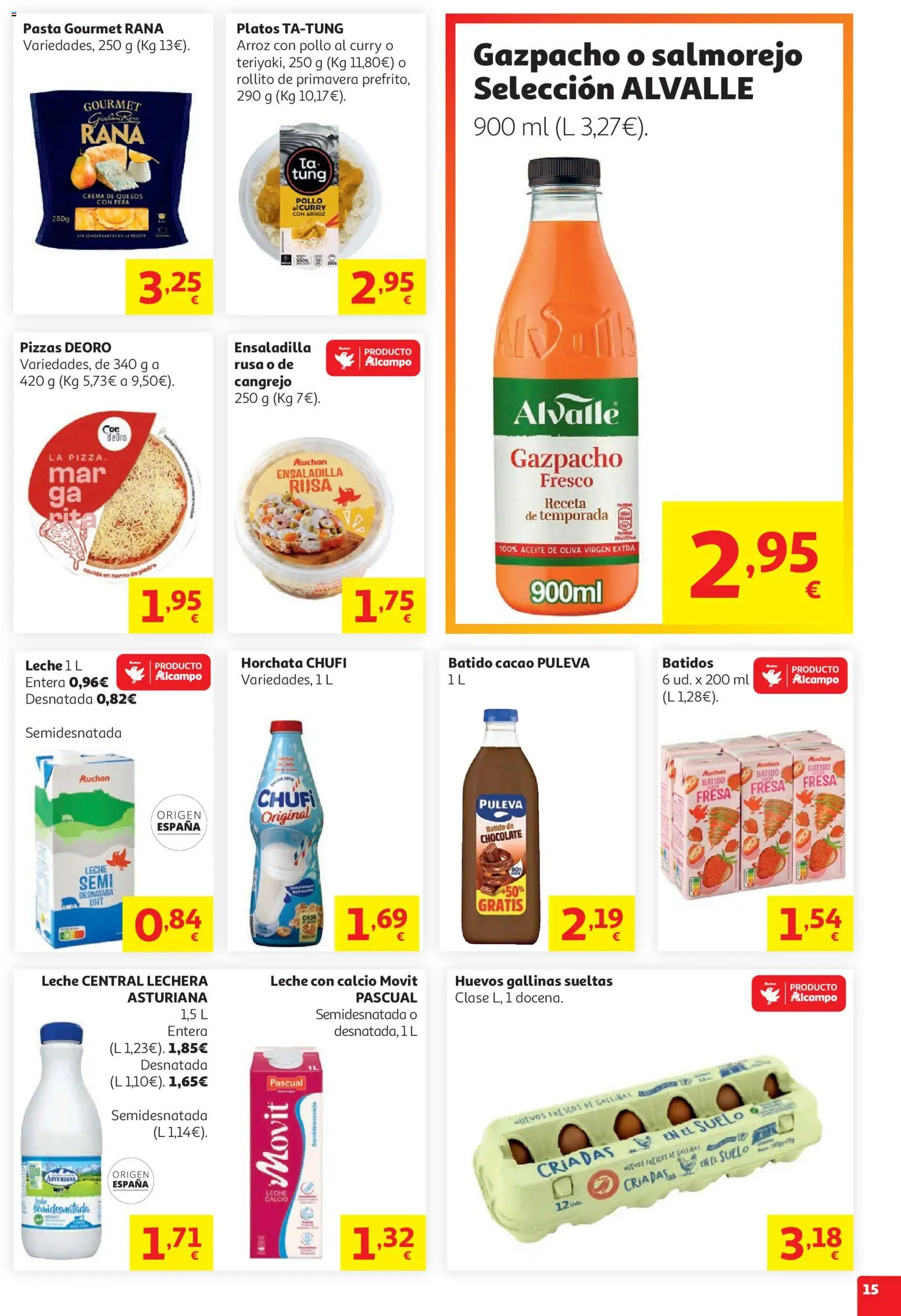 Alcampo HG Nacional │ válido desde el 05.05.2026 | Página: 15 | Productos: Ensaladilla, Leche, Arroz, Aceite de oliva virgen extra