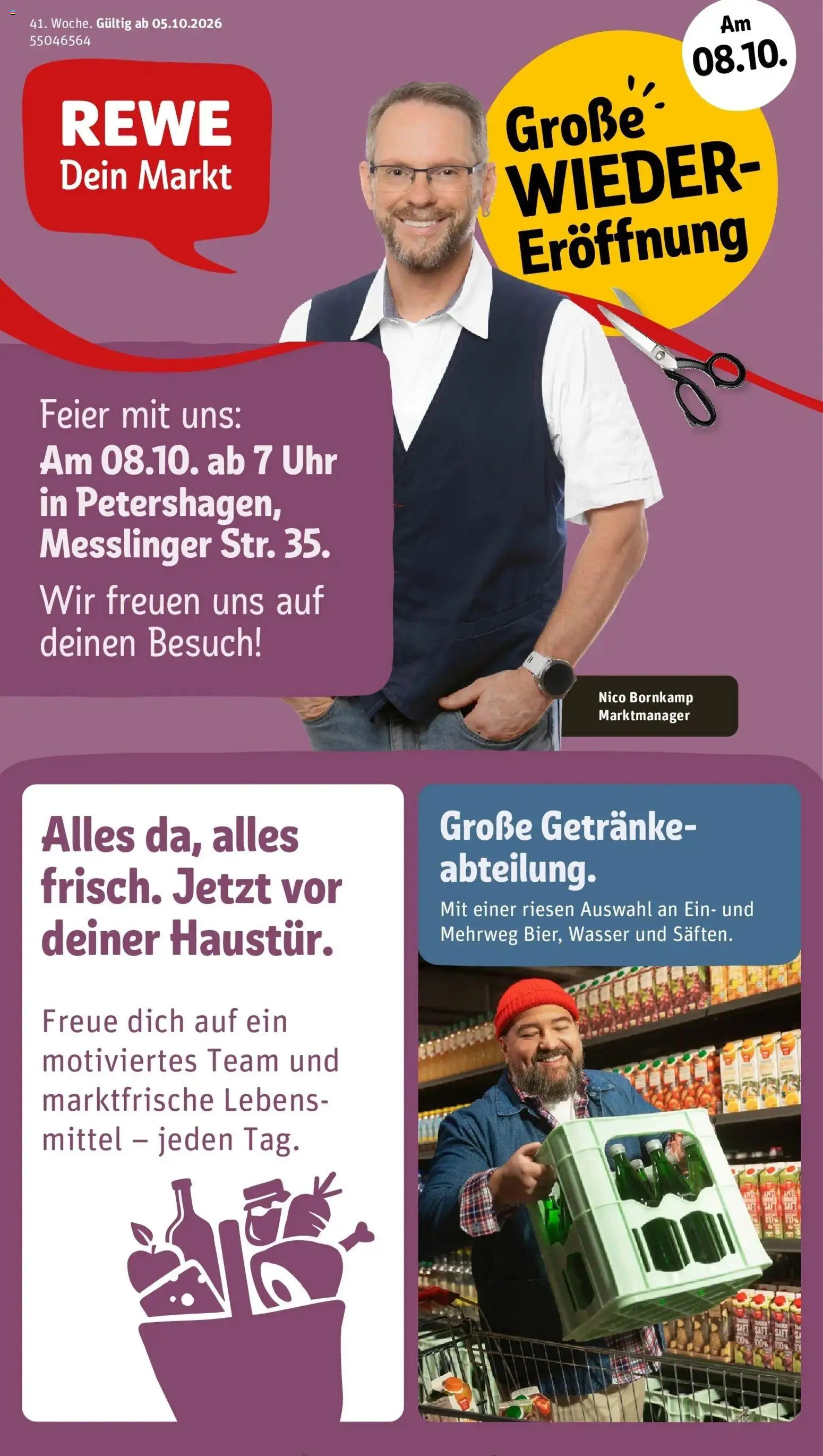 REWE Prospekt ab 05.10.2026 zum Blättern » Angebote | Seite: 1 | Produkte: Wasser, Uhr