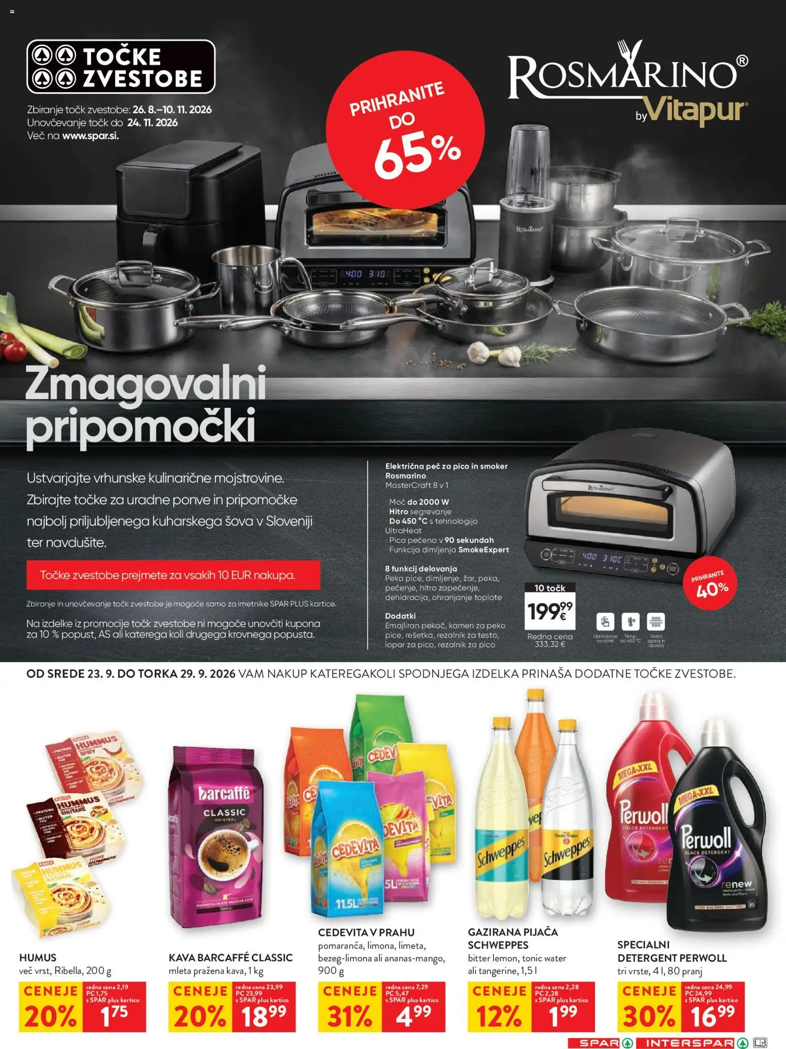Novi Spar katalog ponudbe – veljaven od 23.09.2026 | Stran: 7 | Izdelki: Rezalnik, Kava, Pica, Detergent