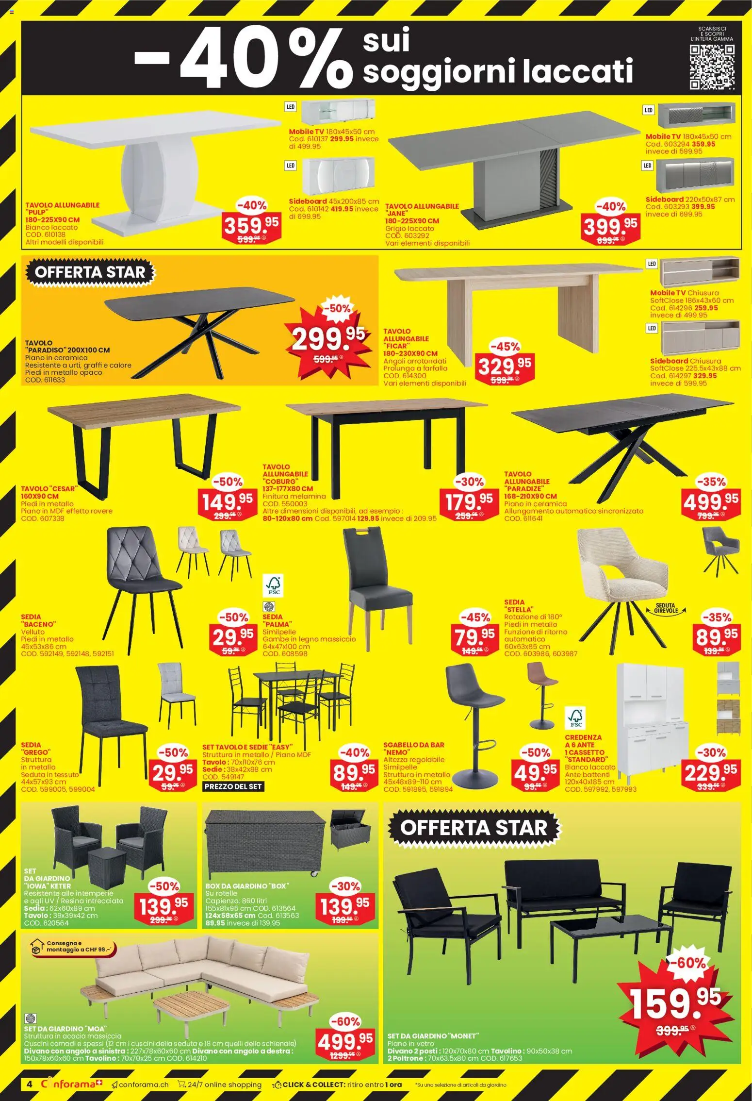 Conforama aktionen IT – gültig ab 08.07.2026 | Seite: 4 | Produkte: Box, TV, Sideboard