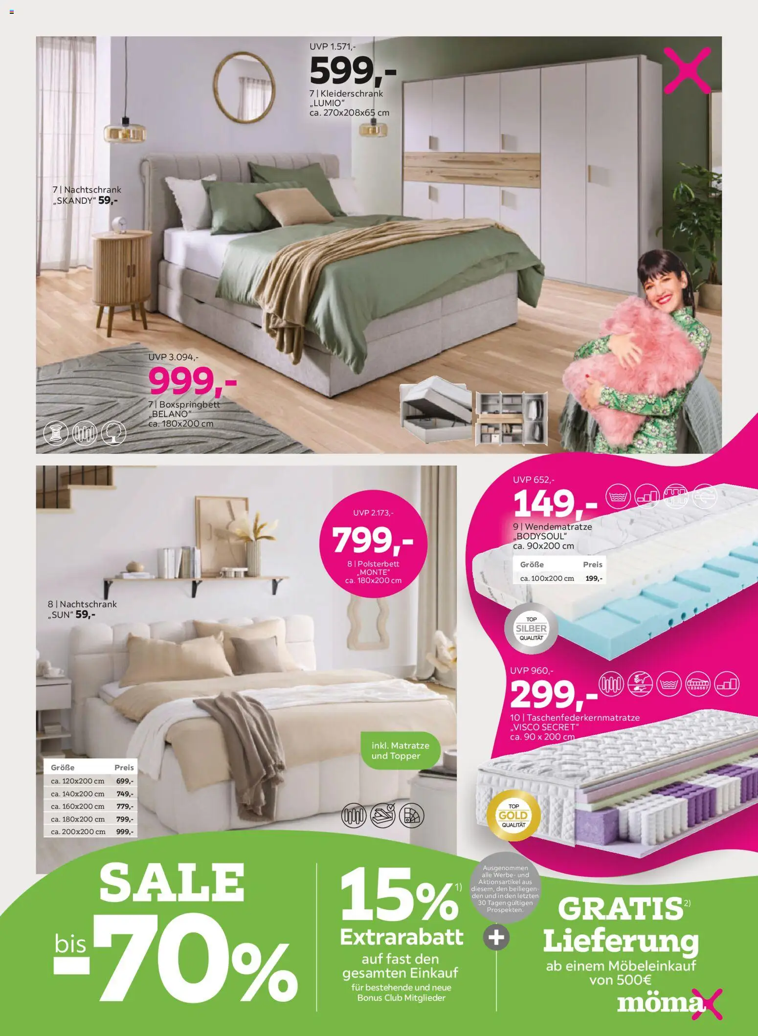 Mömax Prospekt – gültig ab 29.06.2026 | Seite: 7 | Produkte: Matratze, Kleiderschrank, Boxspringbett, Topper
