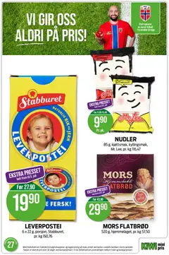 Forhåndsvisning av Kiwi kundeavis gyldig fra 29/06/2026 | Side: 20 | Produkter: Nudler, Kiwi, Leverpostei, Topp
