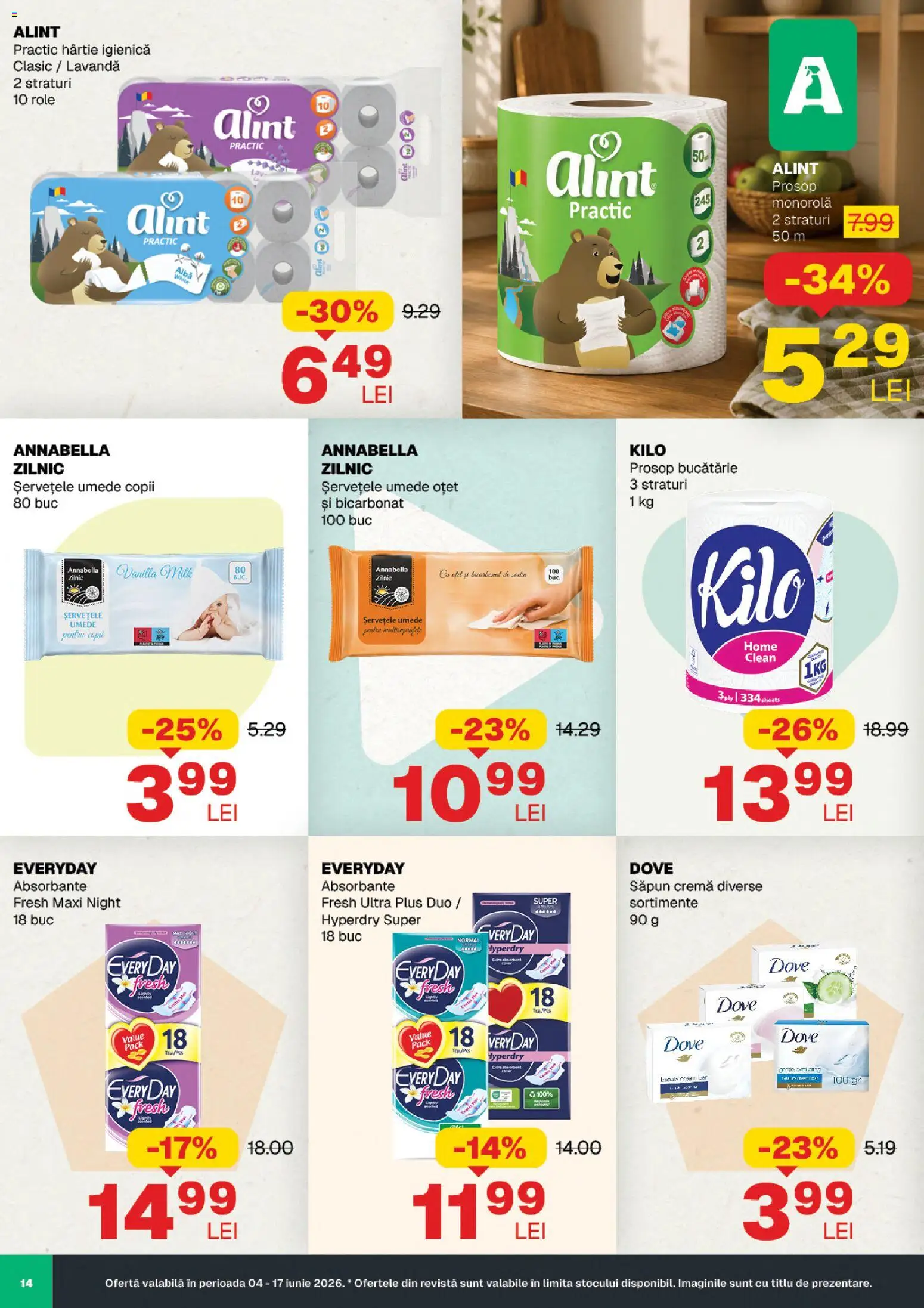 Noul catalog Annabella – valabil de la 04.06.2026 | Pagină: 14 | Produse: Pomelo, Role, Cremă, Șervețele umede