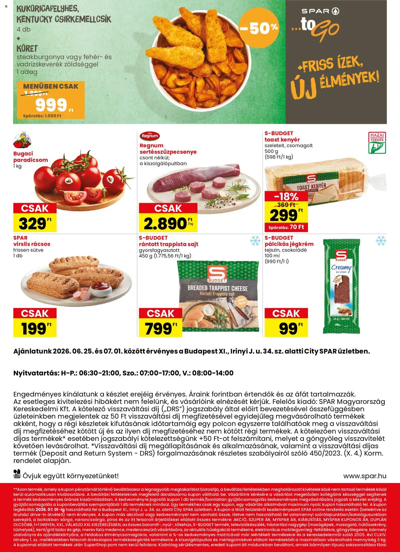 Spar akciós ujság - amely érvényes a következő dátumtól: 25.06.2026 | Oldal: 2