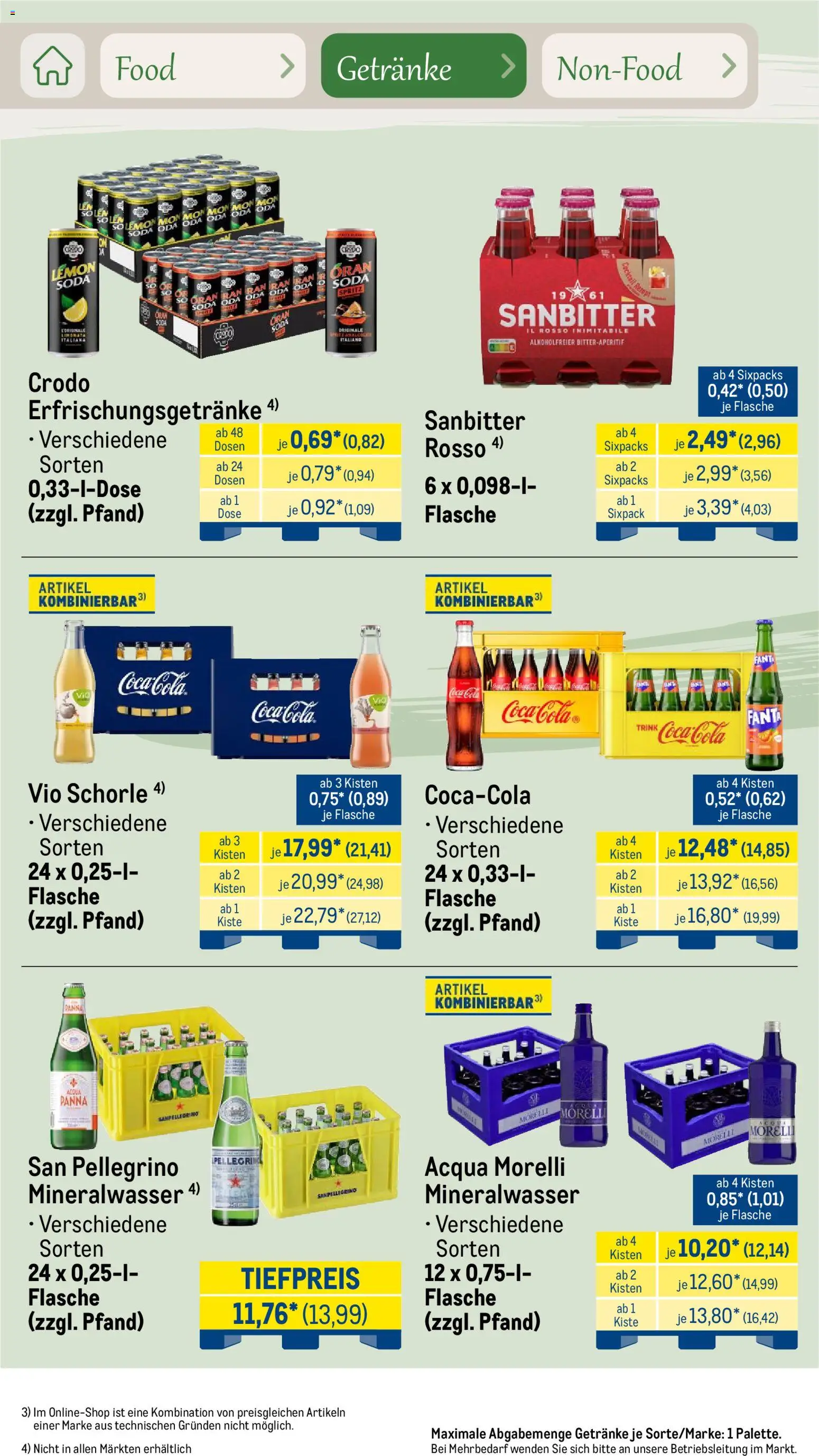 Metro Saisonkatalog Outdoor Dining – gültig ab 01.06.2026 | Seite: 35 | Produkte: Coca cola, Fanta, Cola, Mineralwasser