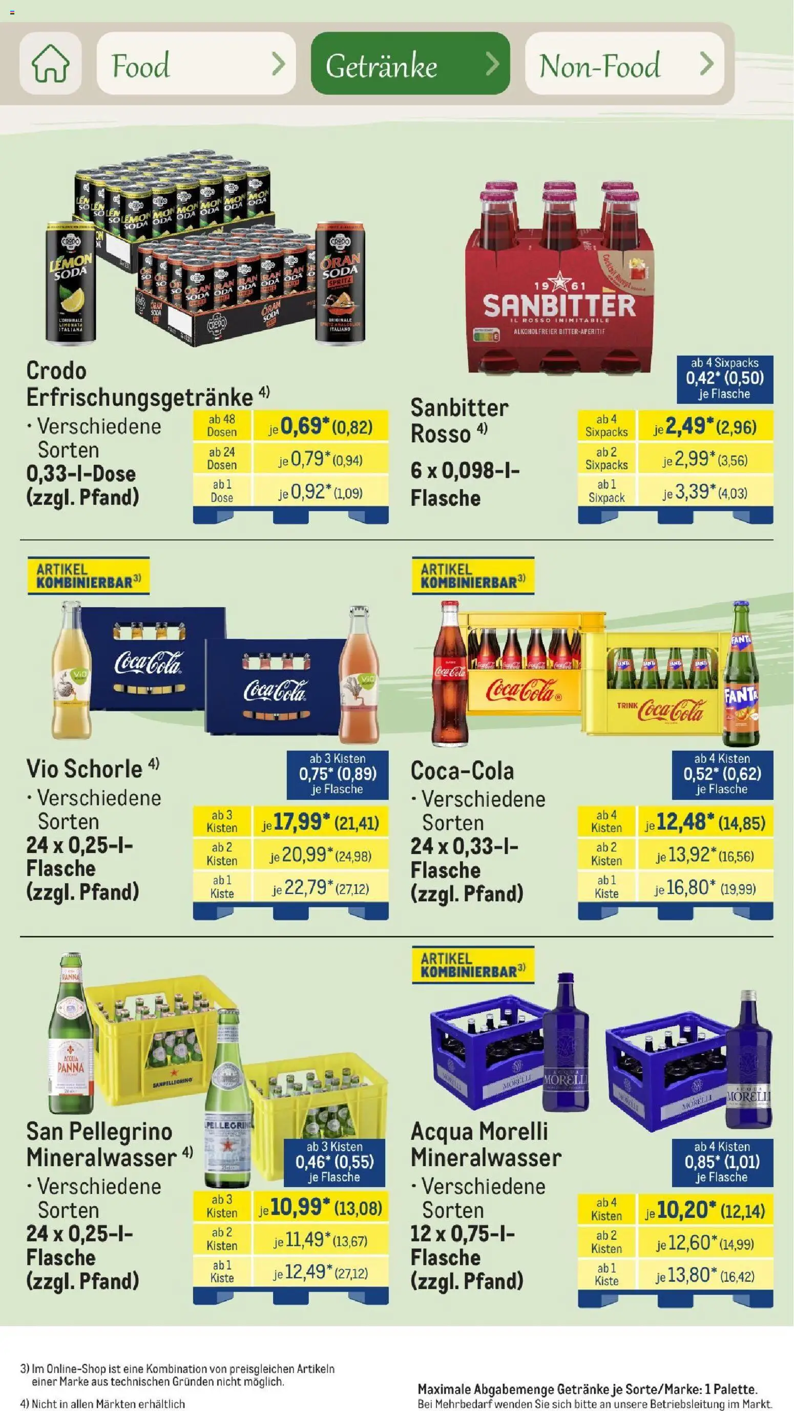 Metro Saisonkatalog Outdoor Dining – gültig ab 01.06.2026 | Seite: 35 | Produkte: Coca cola, Fanta, Cola, Mineralwasser