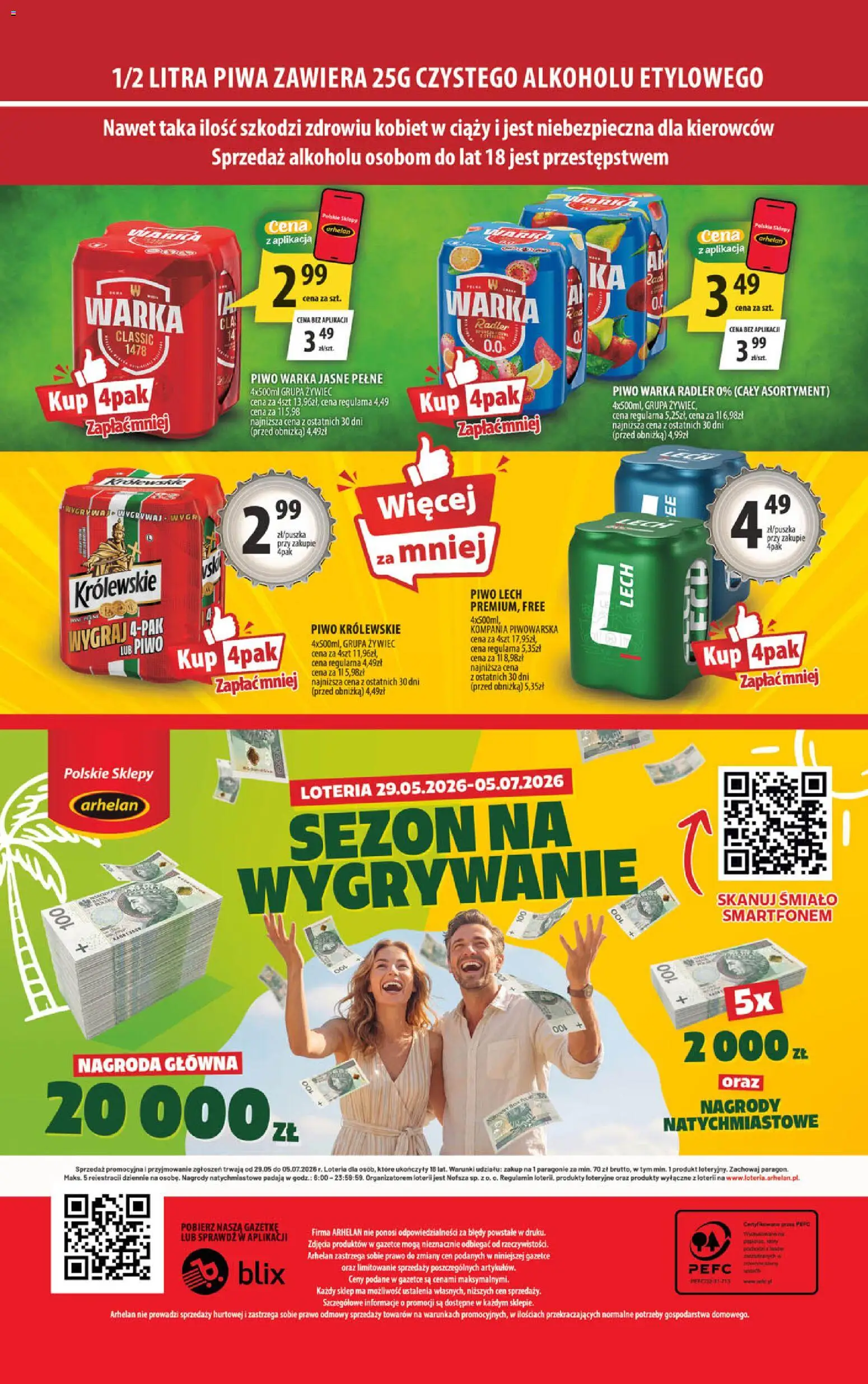 Arhelan gazetka od 22.05.2026 | Strona: 20 | Produkty: Warka, Piwo Warka, Piwo