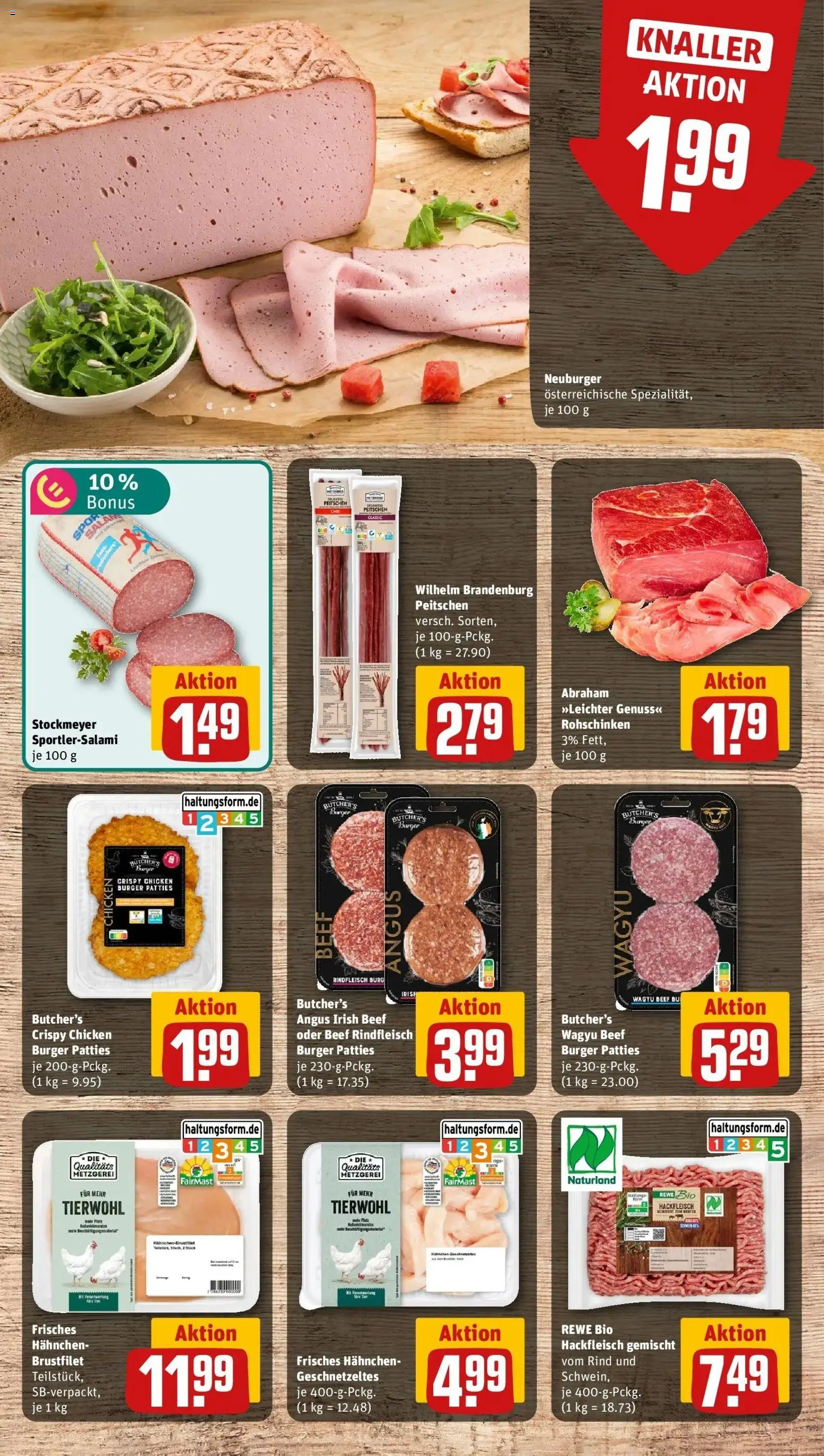 REWE Prospekt ab 26.10.2026 zum Blättern » Angebote | Seite: 8 | Produkte: Hahnchen, Burger, Rindfleisch, Hackfleisch