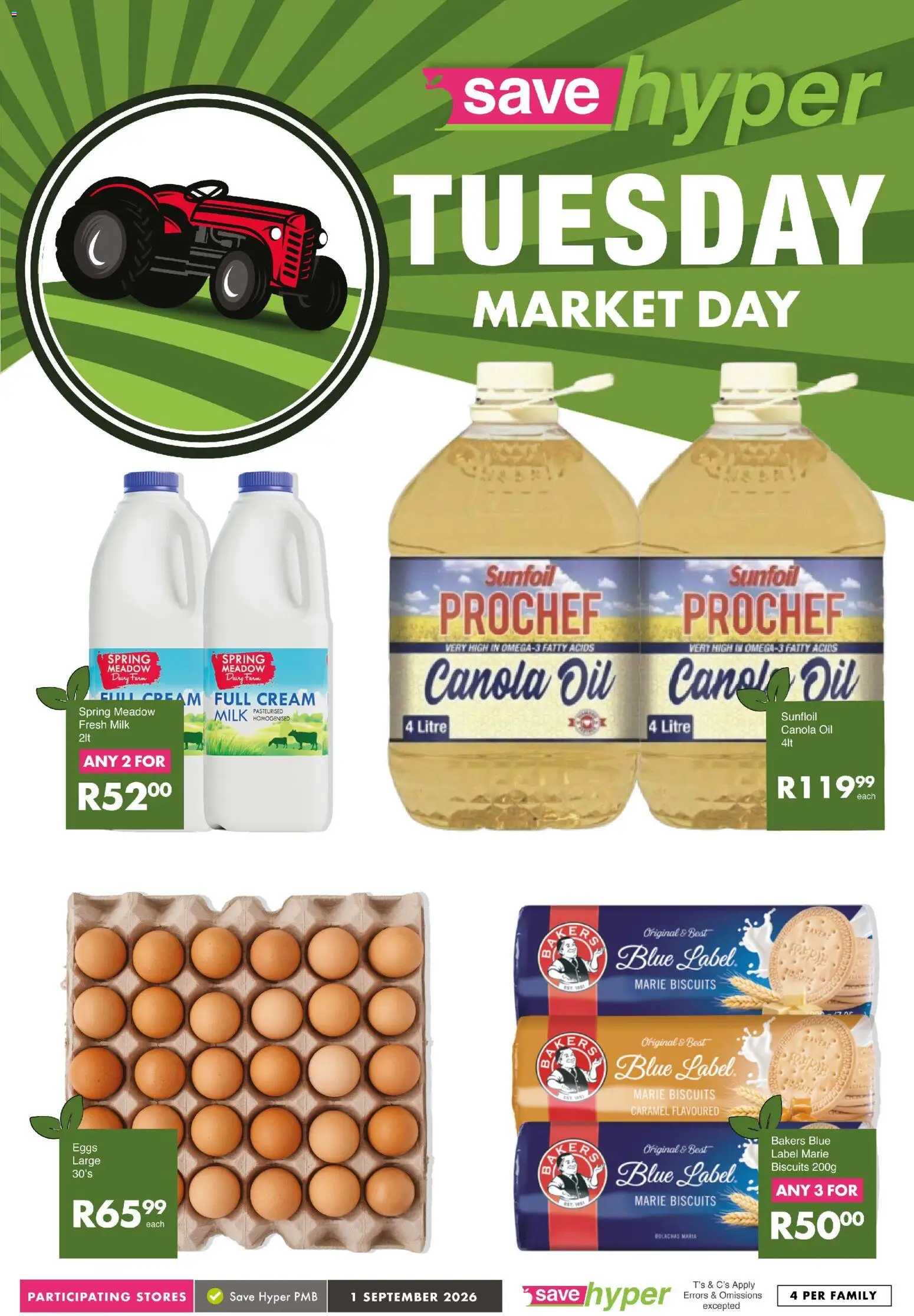 New Save catalogue – valid from 01/09/2026 | Page: 9 | Products: Meadow, Milk, Oil, Biscuits