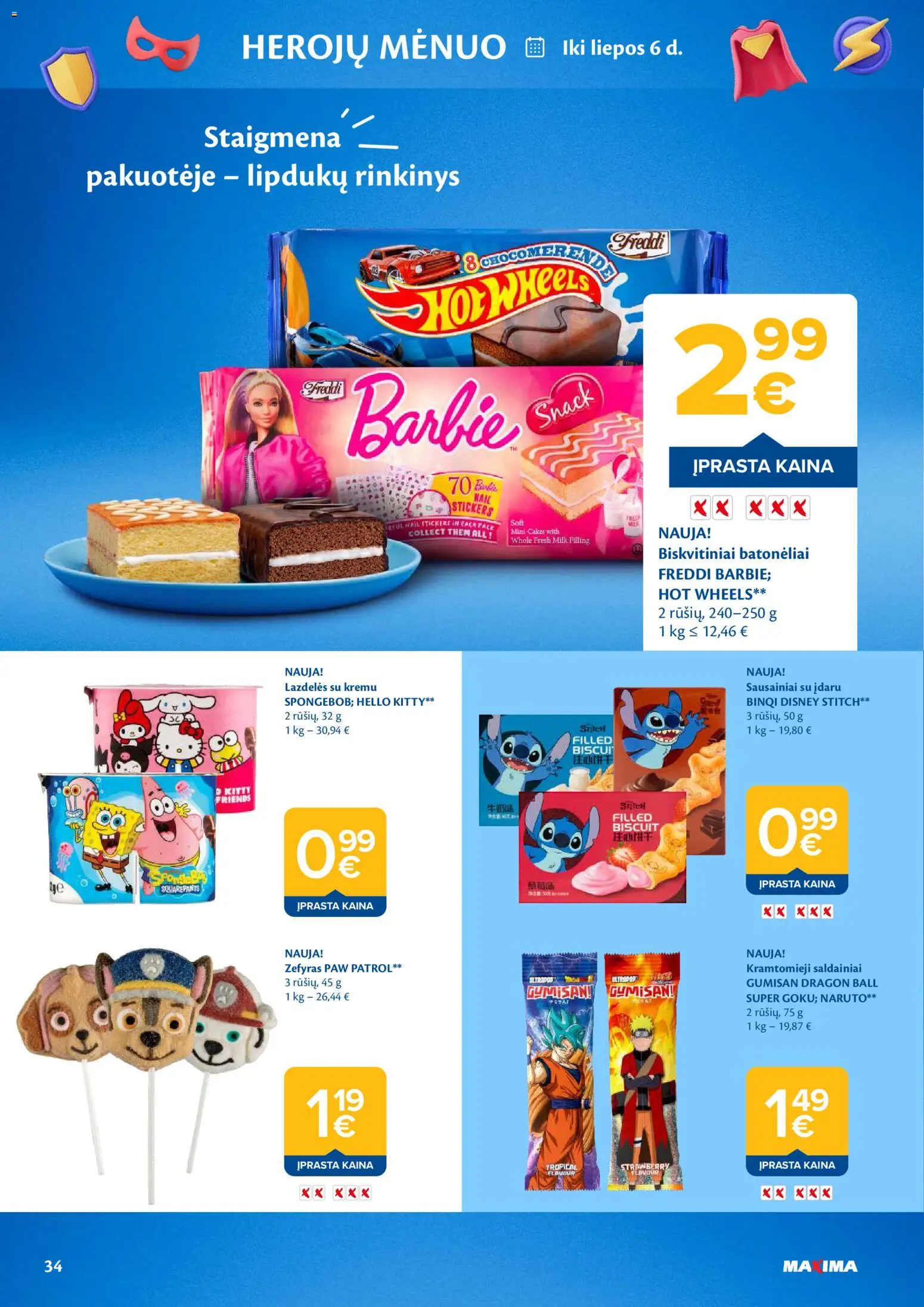 MAXIMA akcijos nuo 09.06.2026 | Puslapis: 34 | Prekių: Sausainiai, Saldainiai