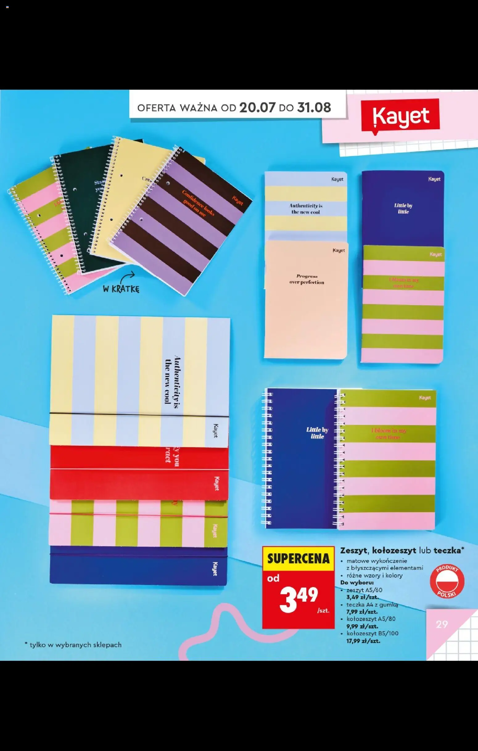Biedronka gazetka - Do mojej szkoły idę od 20.07.2026 | Strona: 29 | Produkty: Notebook, Zeszyt