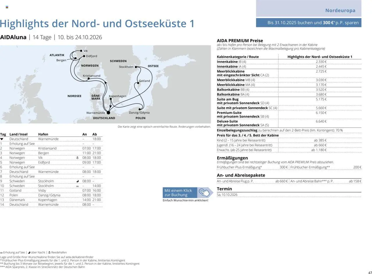 Aida Sommer 2026 – gültig ab 01.03.2026 | Seite: 47 | Produkte: Bett