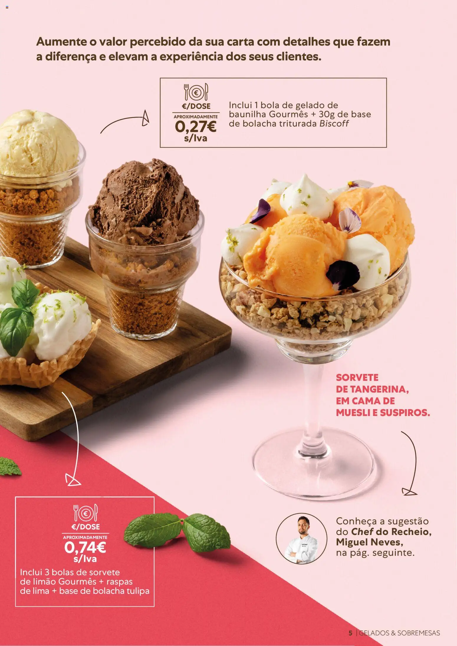 Recheio Catálogo de Gelados  Sobremesas │ válido de 26/06/2026 | Página: 5 | Produtos: Muesli, Base, Cama, Gelado