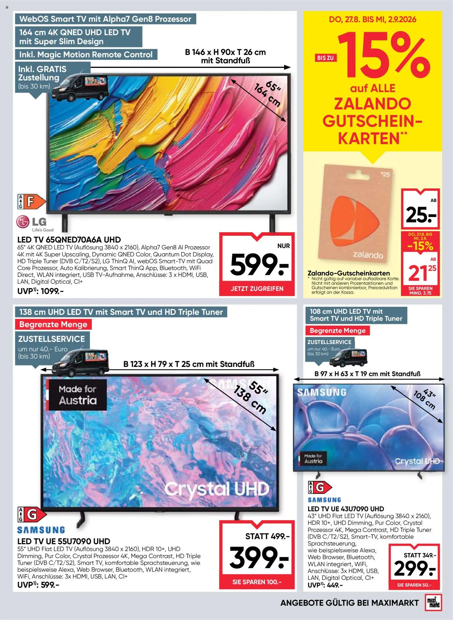 Maximarkt Flugblatt gültig ab 27.08.2026 | Seite: 21 | Produkte: TV, USB, Samsung