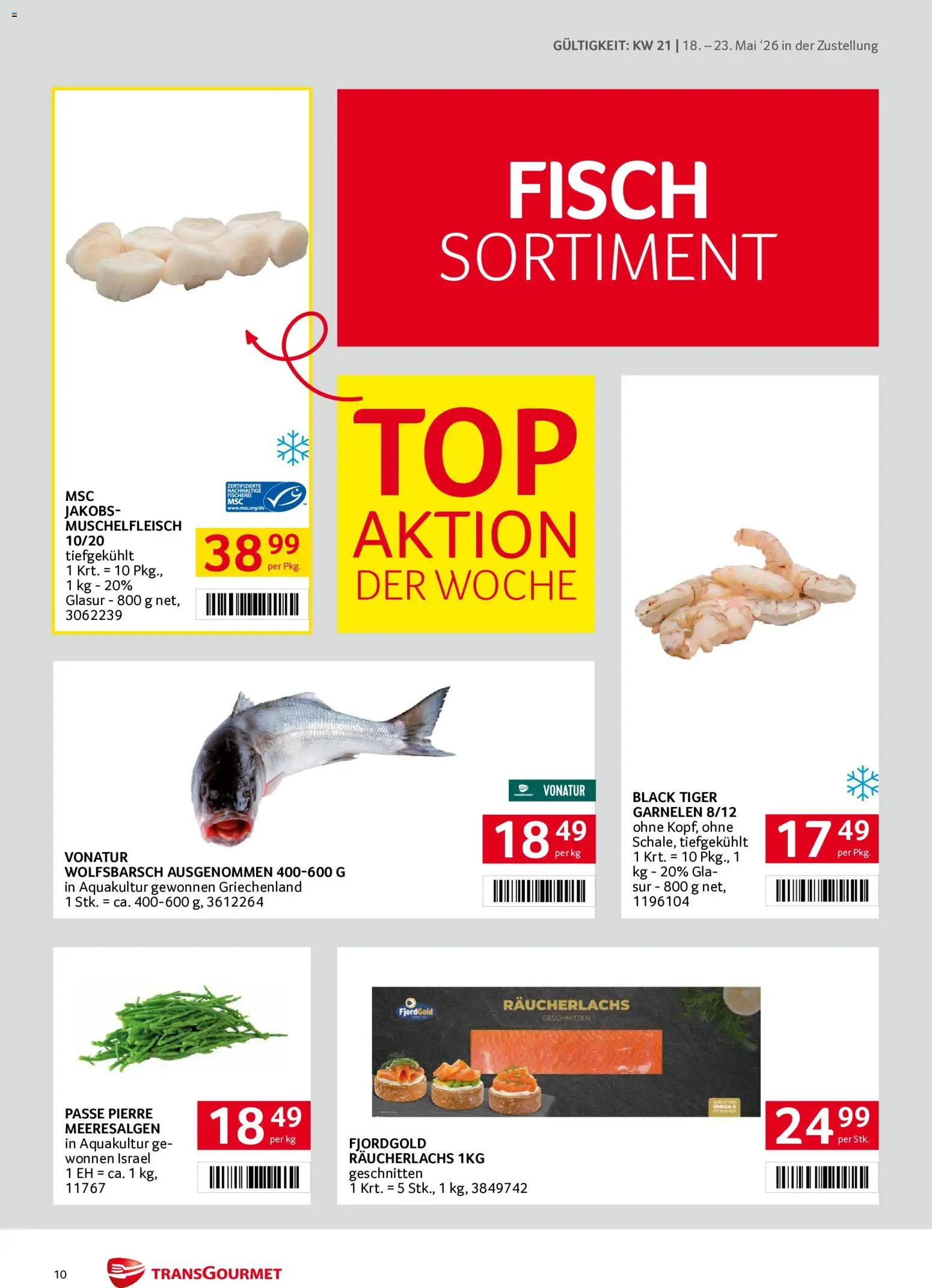 Transgourmet Zustellaktion gültig ab 18.05.2026 | Seite: 10 | Produkte: Fisch
