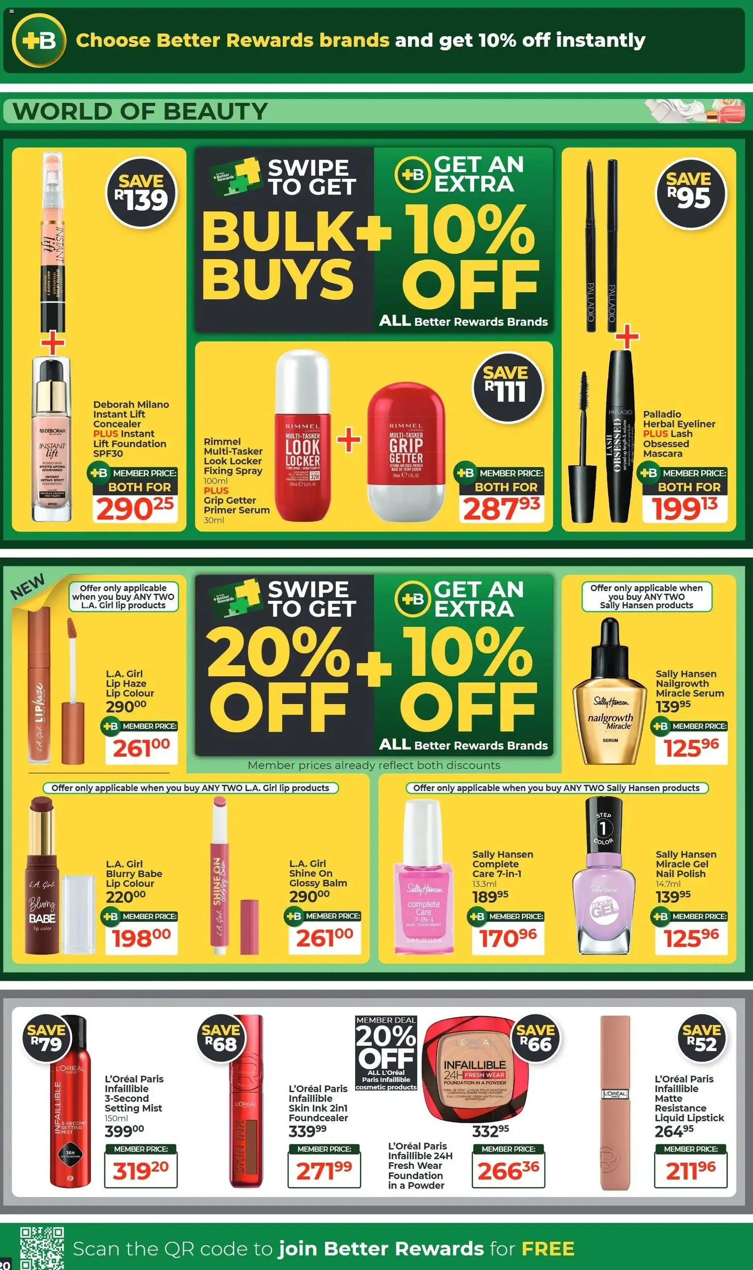 New Dis-Chem catalogue – valid from 20/10/2026 | Page: 20 | Products: Serum, Primer, Nail treatment, Powder