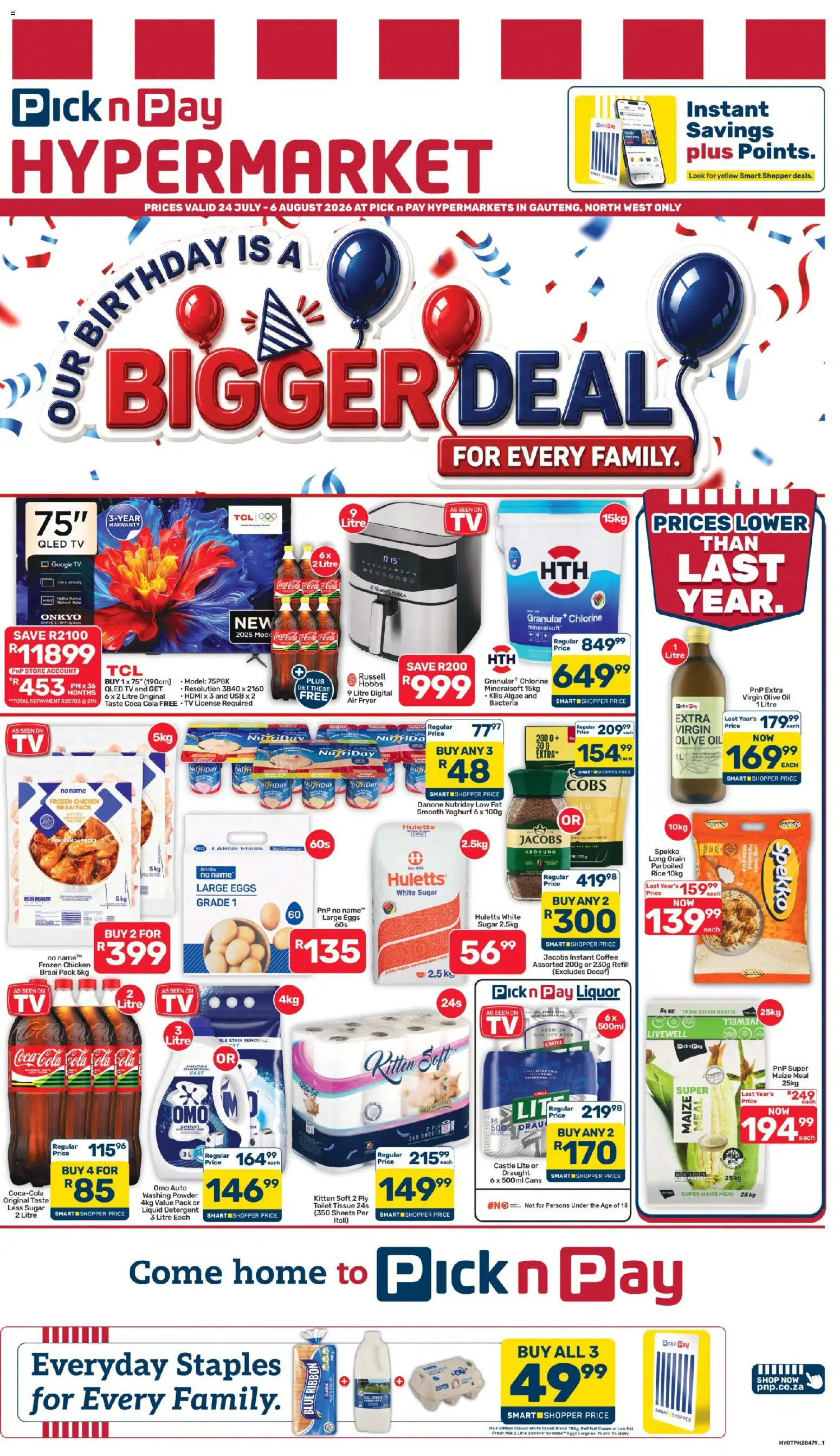 New Pick n Pay catalogue – valid from 24/07/2026 | Page: 1 | Products: Oil, Coffee, Cream, Estuche organizador de viaje