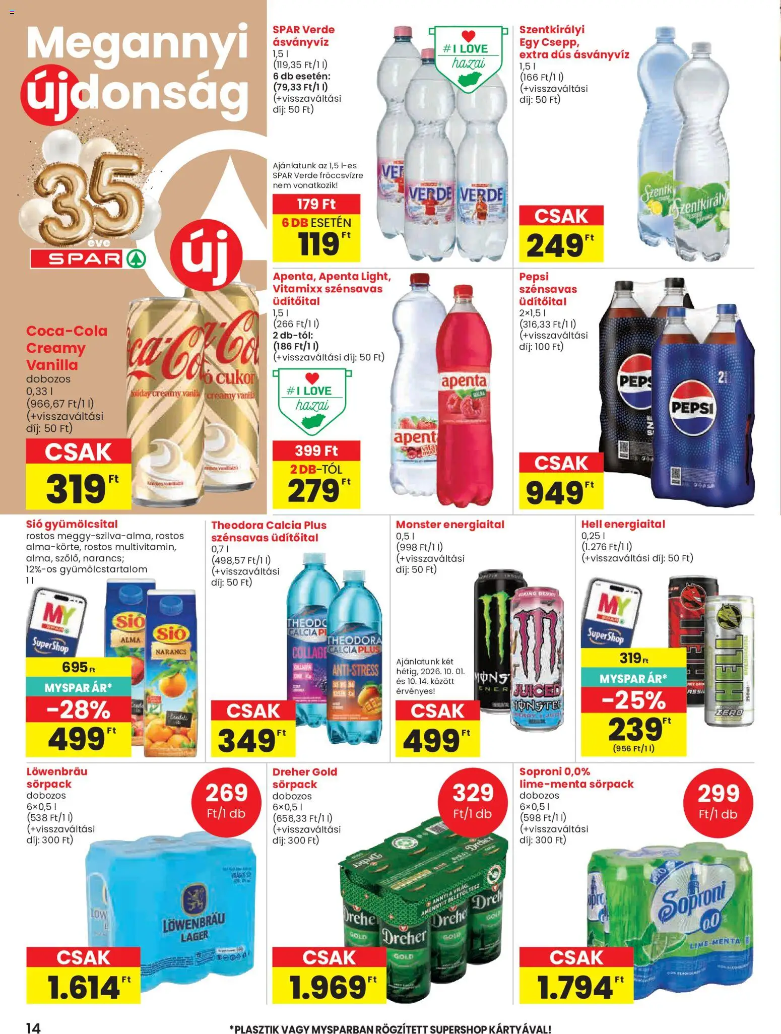 Spar akciós ujság - amely érvényes a következő dátumtól: 2026.10.01. | Oldal: 14