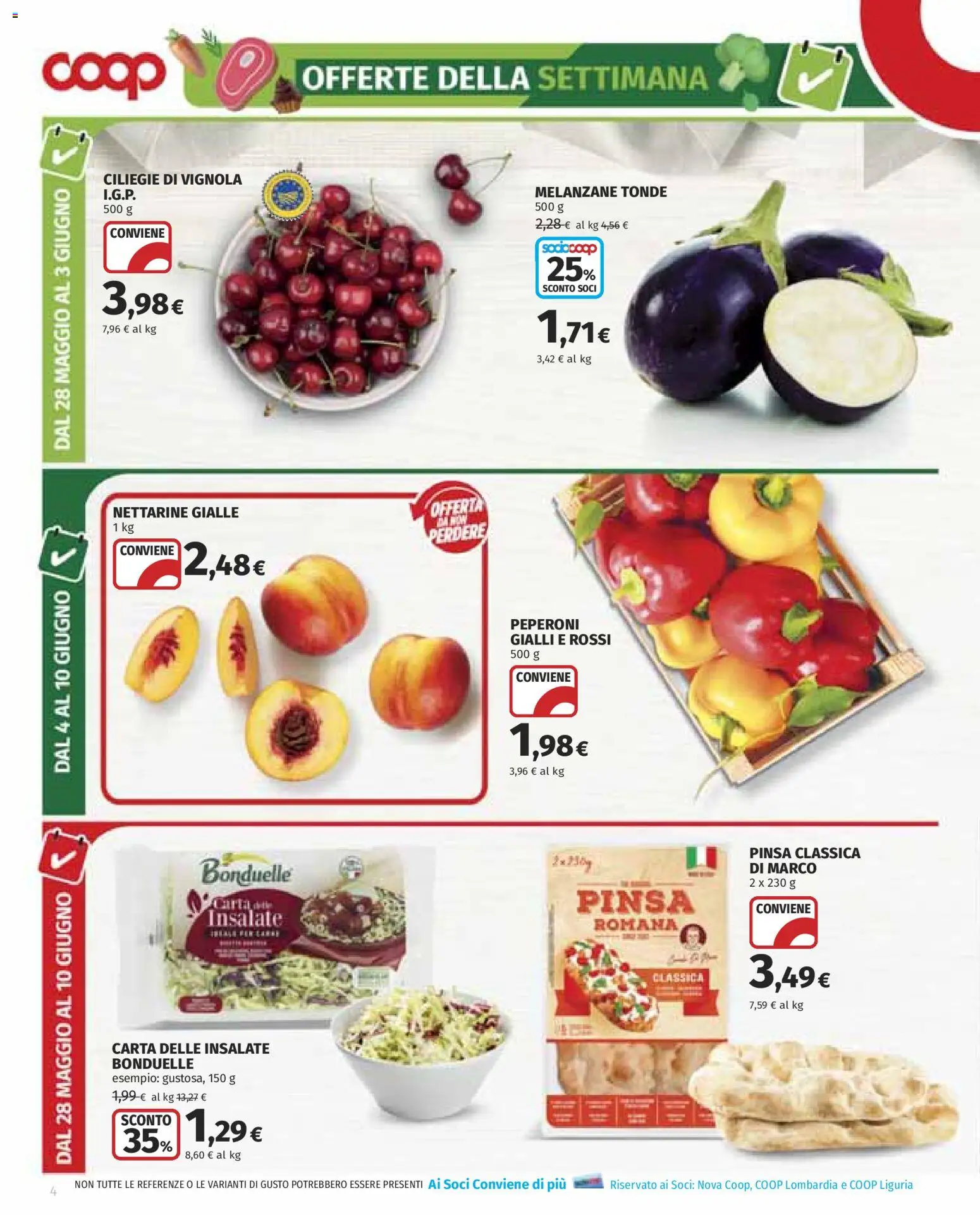 Volantino COOP del 28.05.2026 | Pagina: 4 | Prodotti: Peperoni, Melanzane