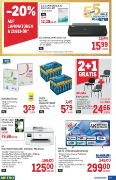 Metro angebote Profi ab 23.07.2026 gültig | Seite: 57 | Produkte: TV, Laminator, Batterie, Samsung