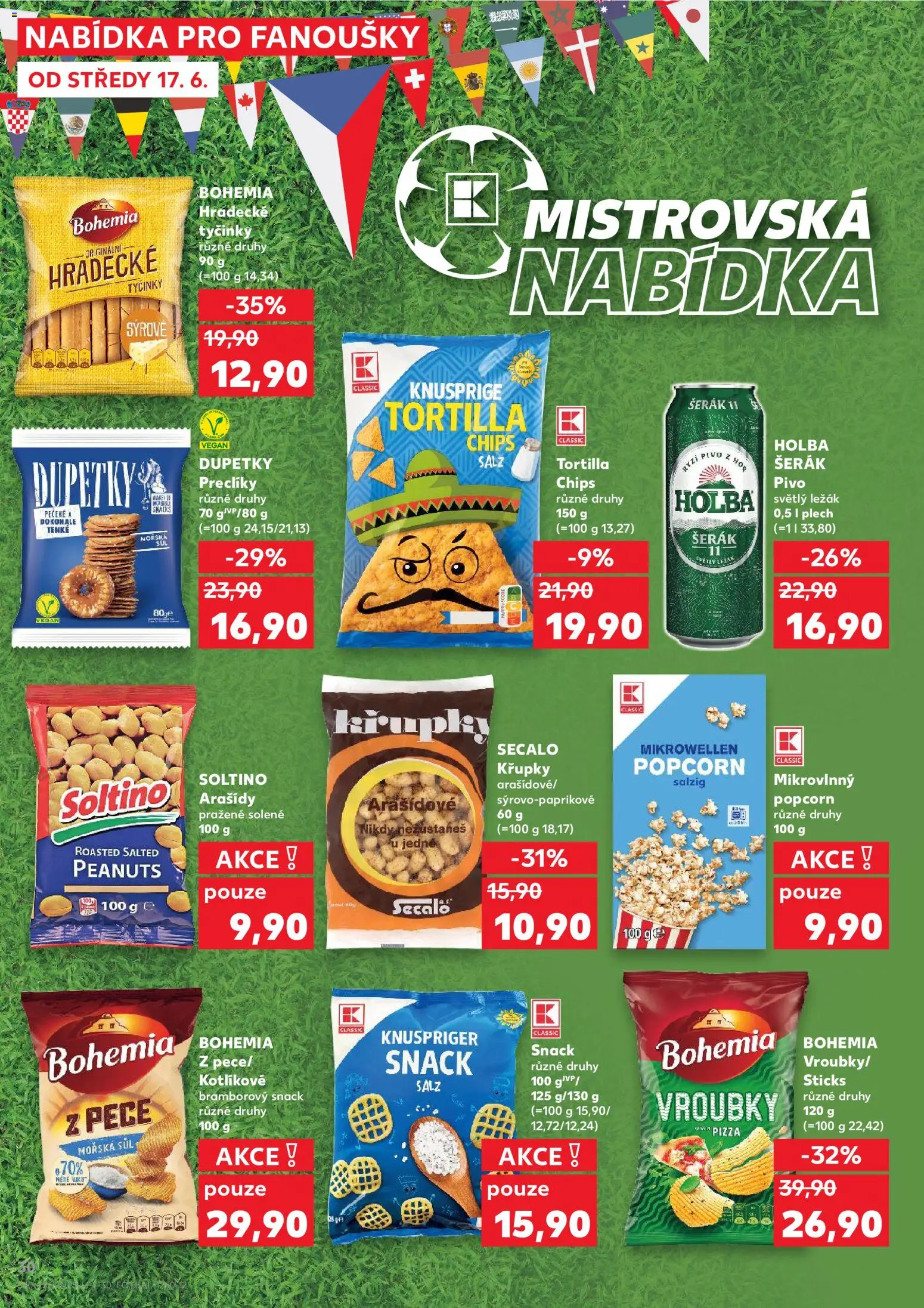 Kaufland leták - Brno od 17.06.2026 | Strana: 30 | Produkty: Plech, Hradecké tyčinky, Popcorn, Tortilla