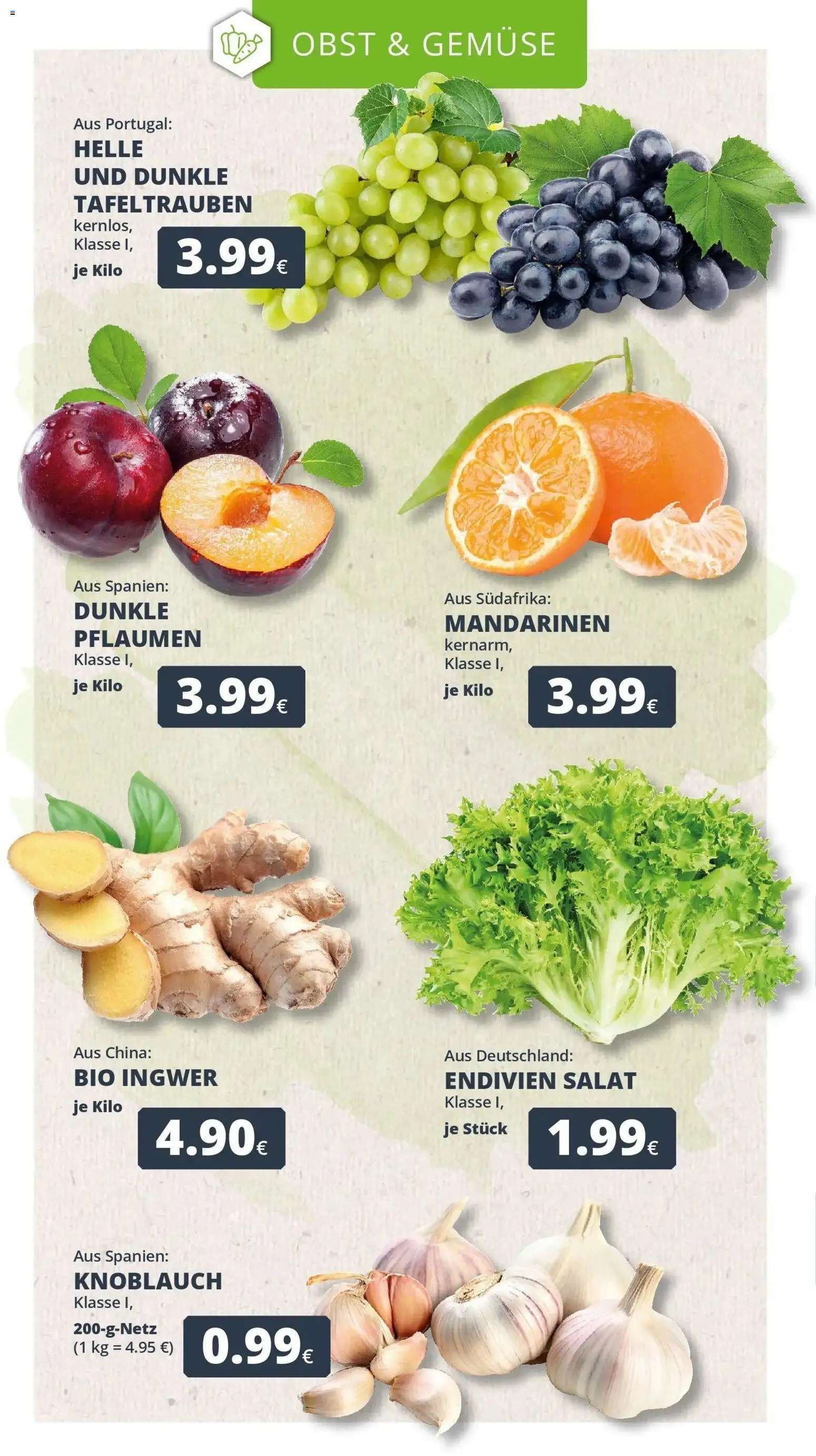 REWE Prospekt ab 31.08.2026 zum Blättern » Angebote | Seite: 9 | Produkte: Pflaumen, Mandarinen, Gemüse, Salat