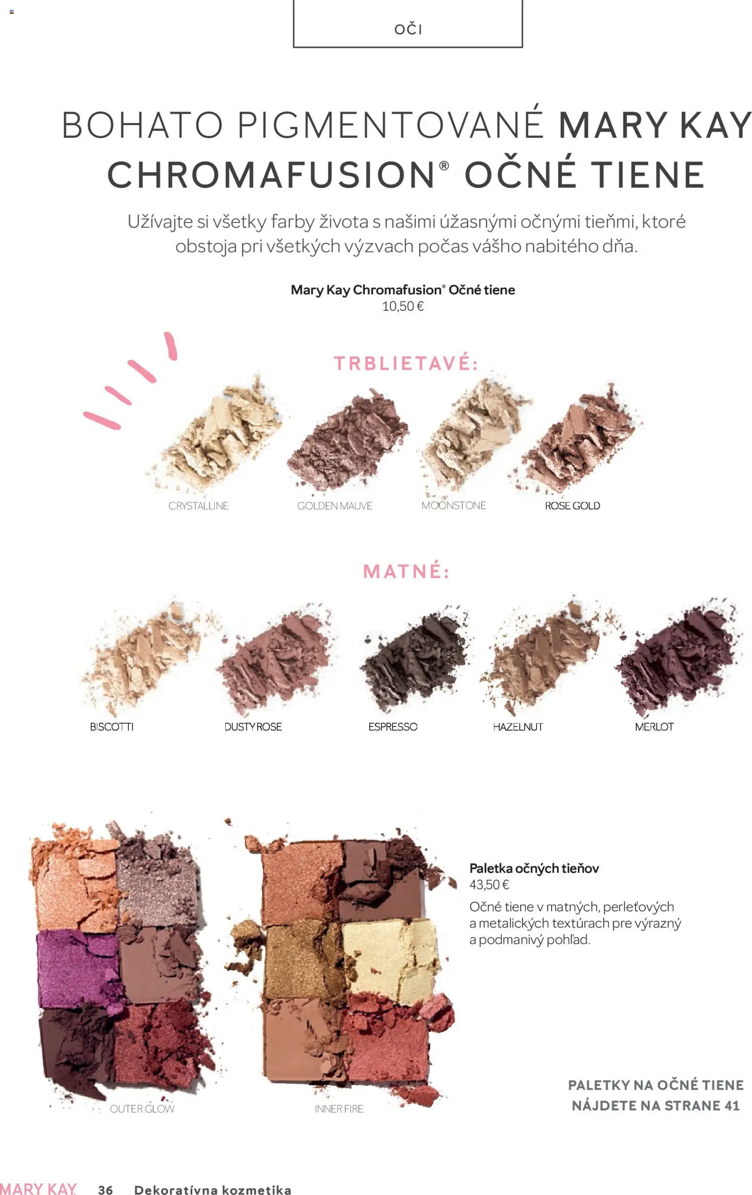 Nové Mary Kay akcie – leták je platný od 01.04.2026 | Strana: 36 | Produkty: Očné tiene
