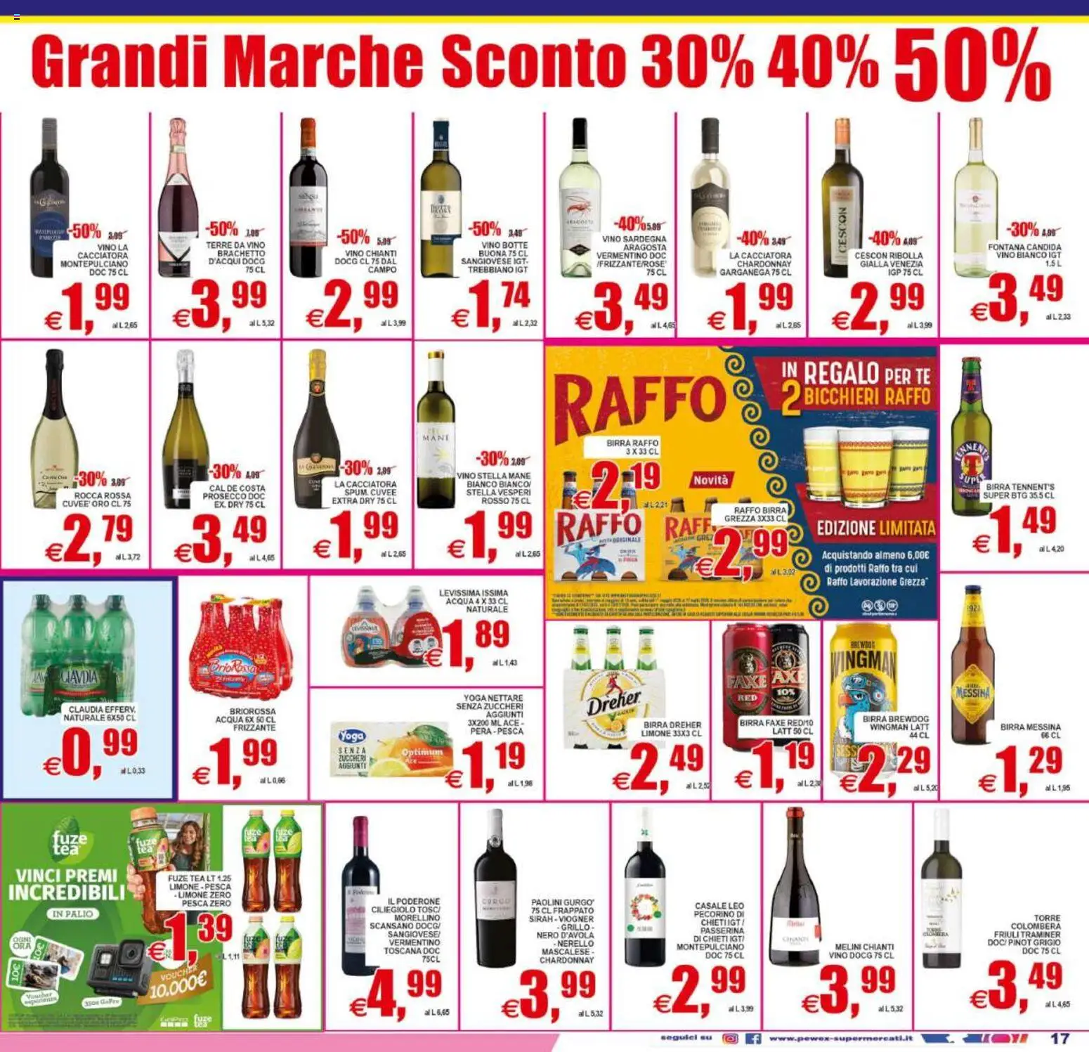 Volantino Pewex del 29.05.2026 | Pagina: 17 | Prodotti: Birra, Pera, Birra messina, Pecorino
