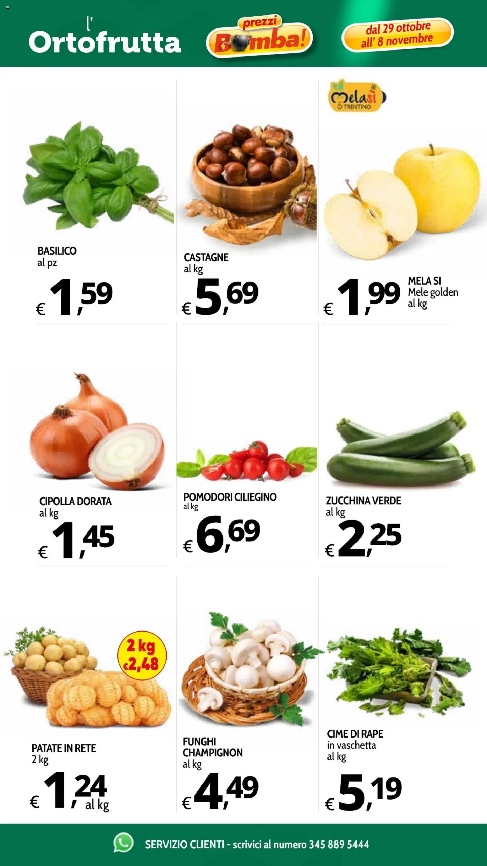 Volantino Primo Prezzo del 29/10/2026 | Pagina: 34 | Prodotti: Mele, Patate, Cipolla, Basilico