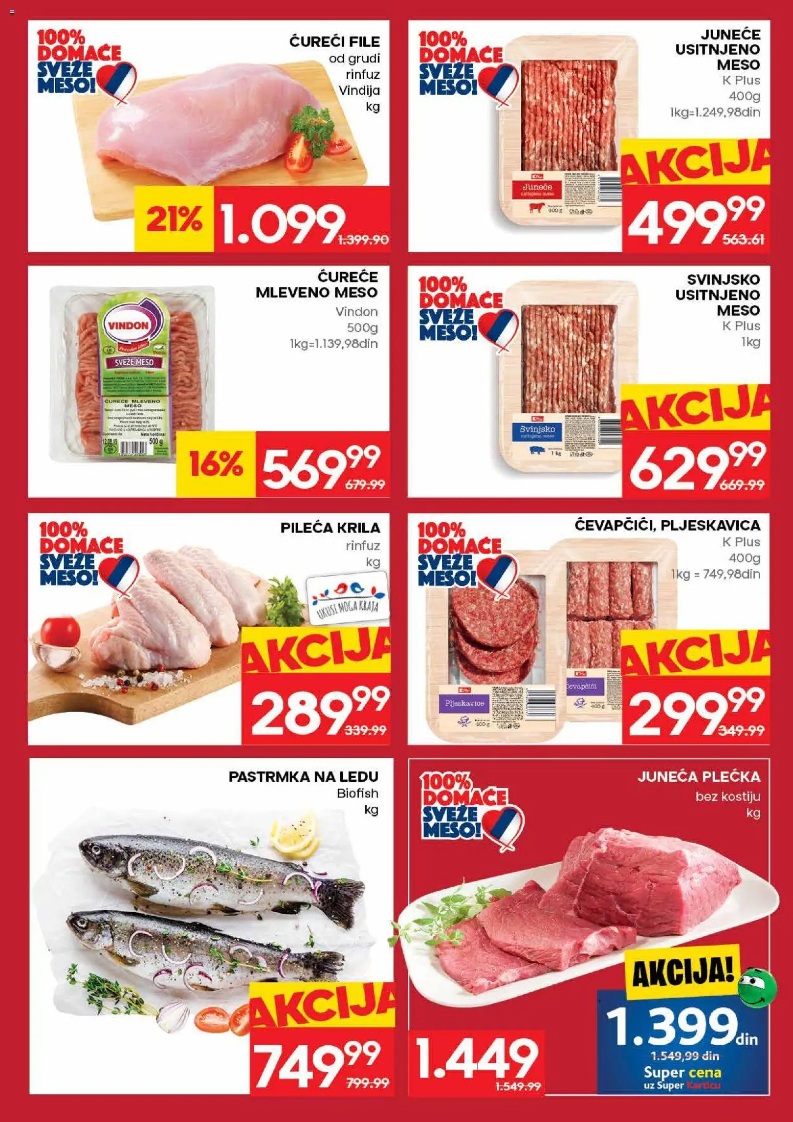 Roda katalog - važi od 17.08.2026 | Strana: 7 | Proizvode: Mleveno meso, Pastrmka, Meso, Ćureće mleveno meso