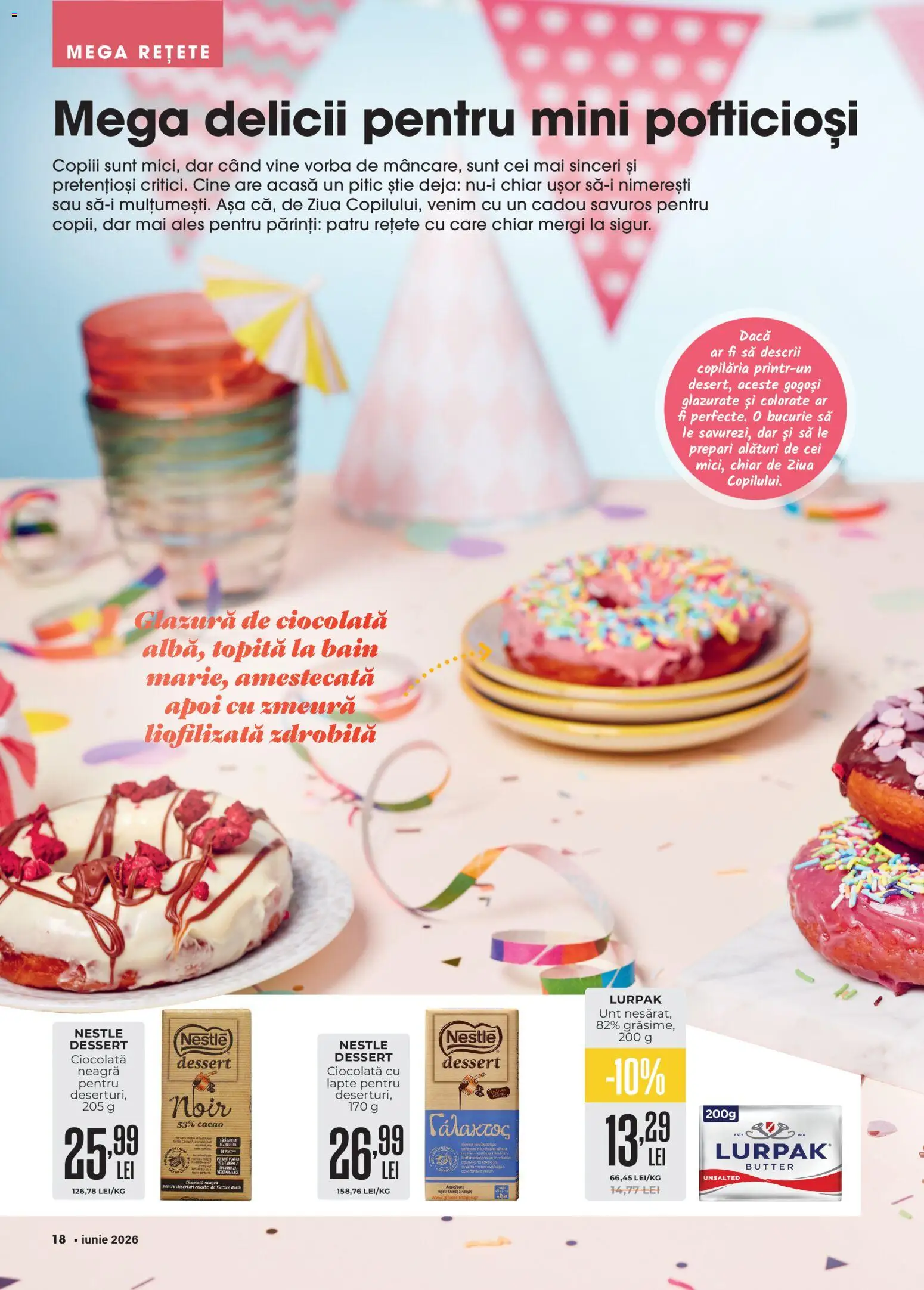 Noul catalog Mega Image – valabil de la 28.05.2026 | Pagină: 18 | Produse: Zmeură, Kalem ucu, Unt, Ciocolată
