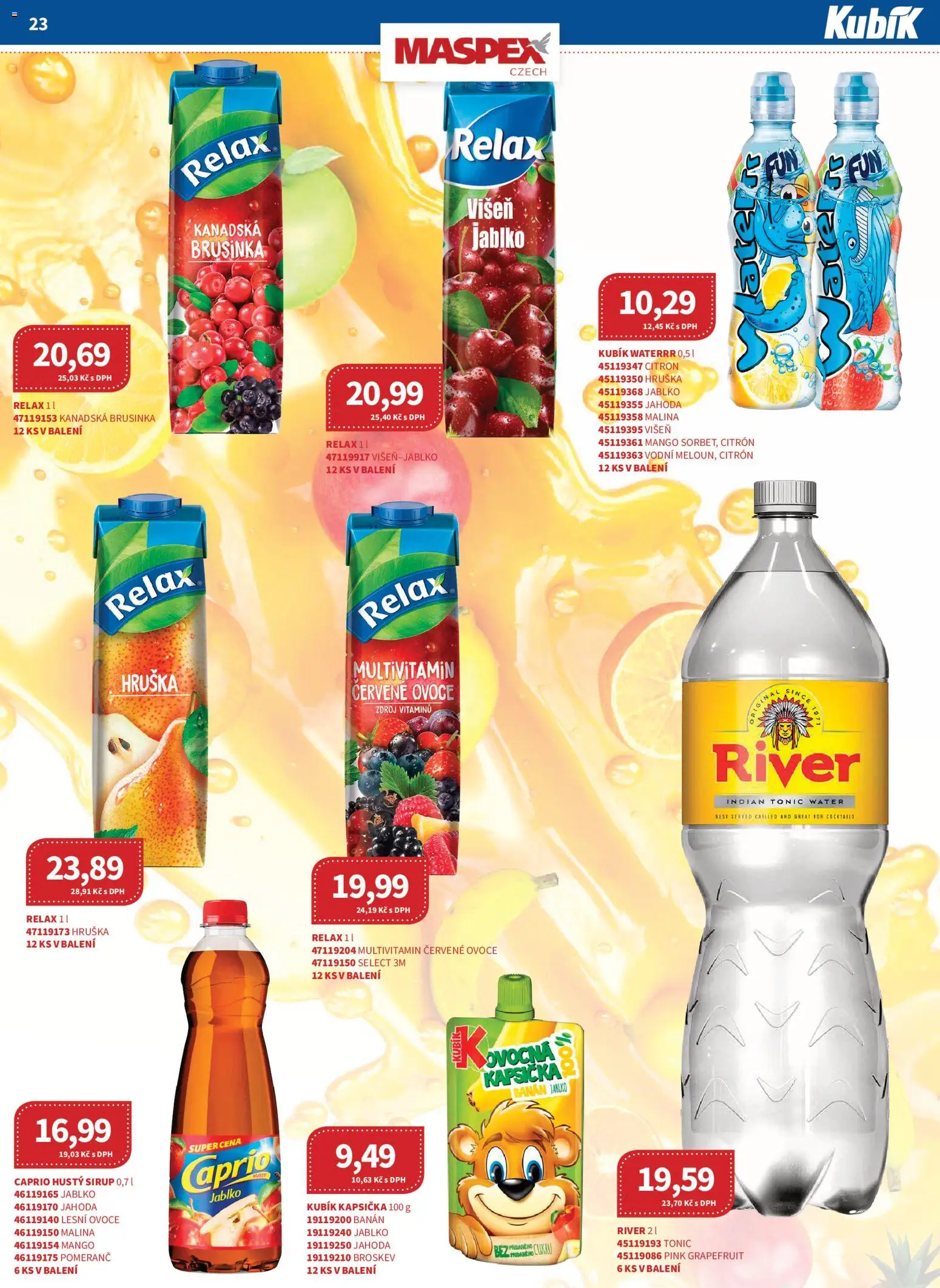 Kubík leták - Velkoobchod 05/2026 od 01.05.2026 | Strana: 23 | Produkty: Ovoce, Tonic Water, Tonic, Citron