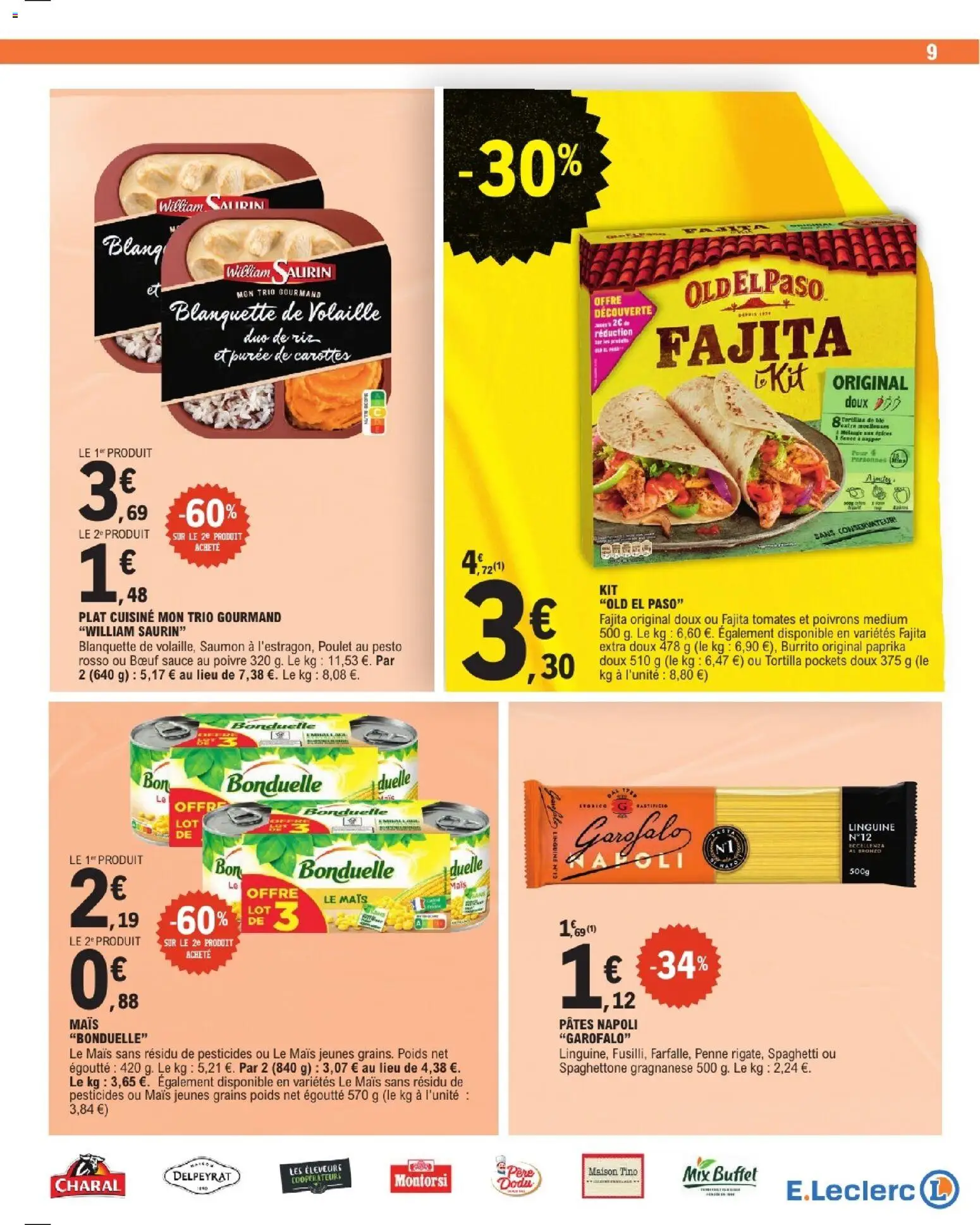 {H1} | Page: 9 | Produits: Mais, Poivre, Riz, Saumon