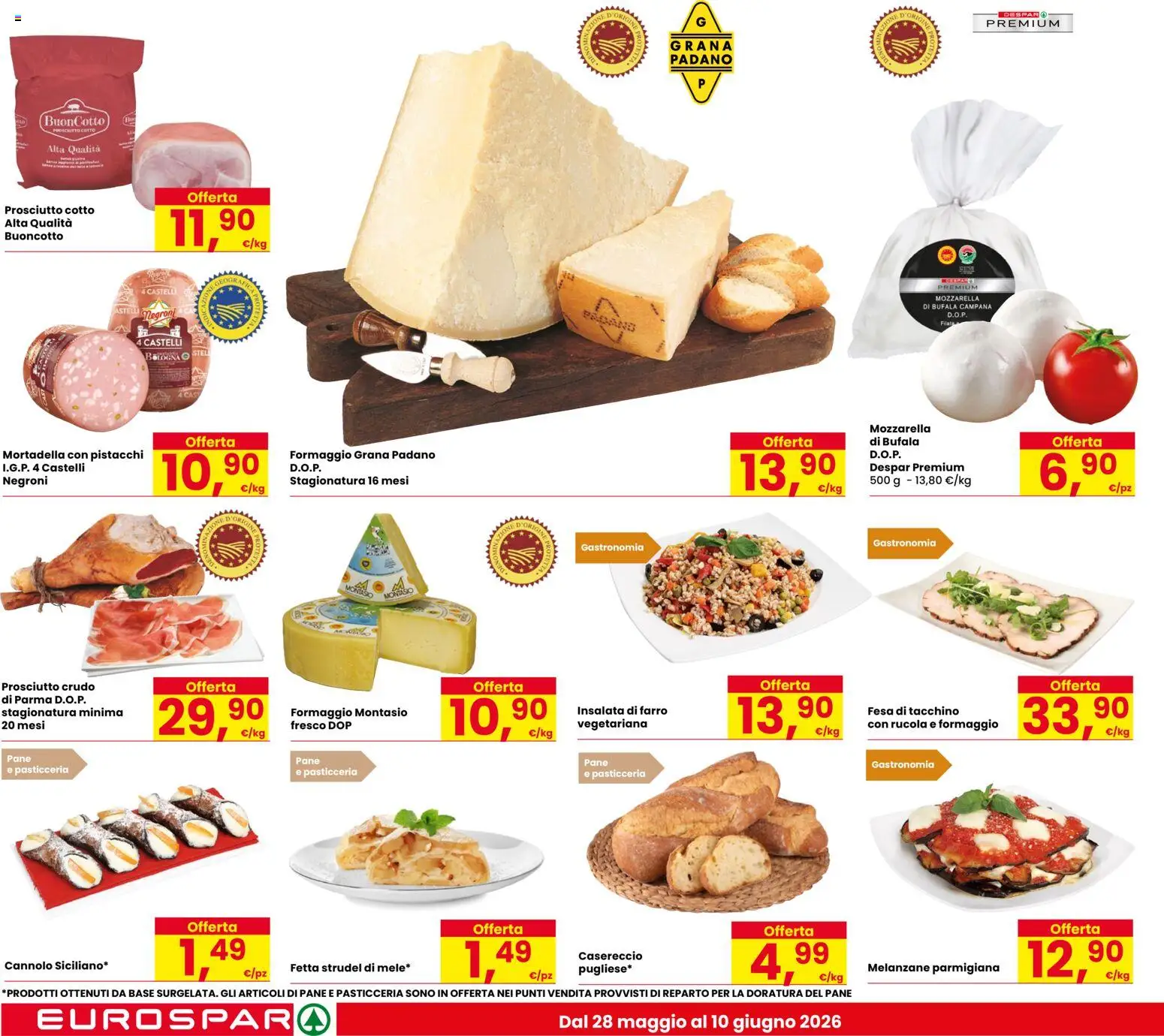 Volantino Eurospar del 28.05.2026 | Pagina: 8 | Prodotti: Prosciutto Cotto, Rucola, Mozzarella, Pistacchi