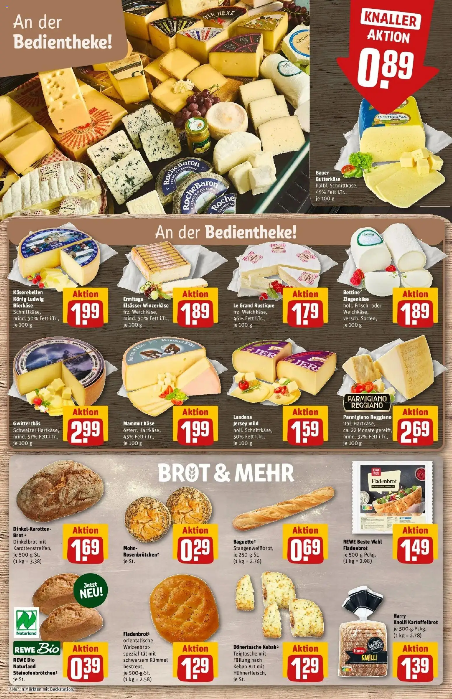 REWE Prospekt ab 03.08.2026 zum Blättern » Angebote | Seite: 11 | Produkte: Käse, Ziegenkäse, Brot
