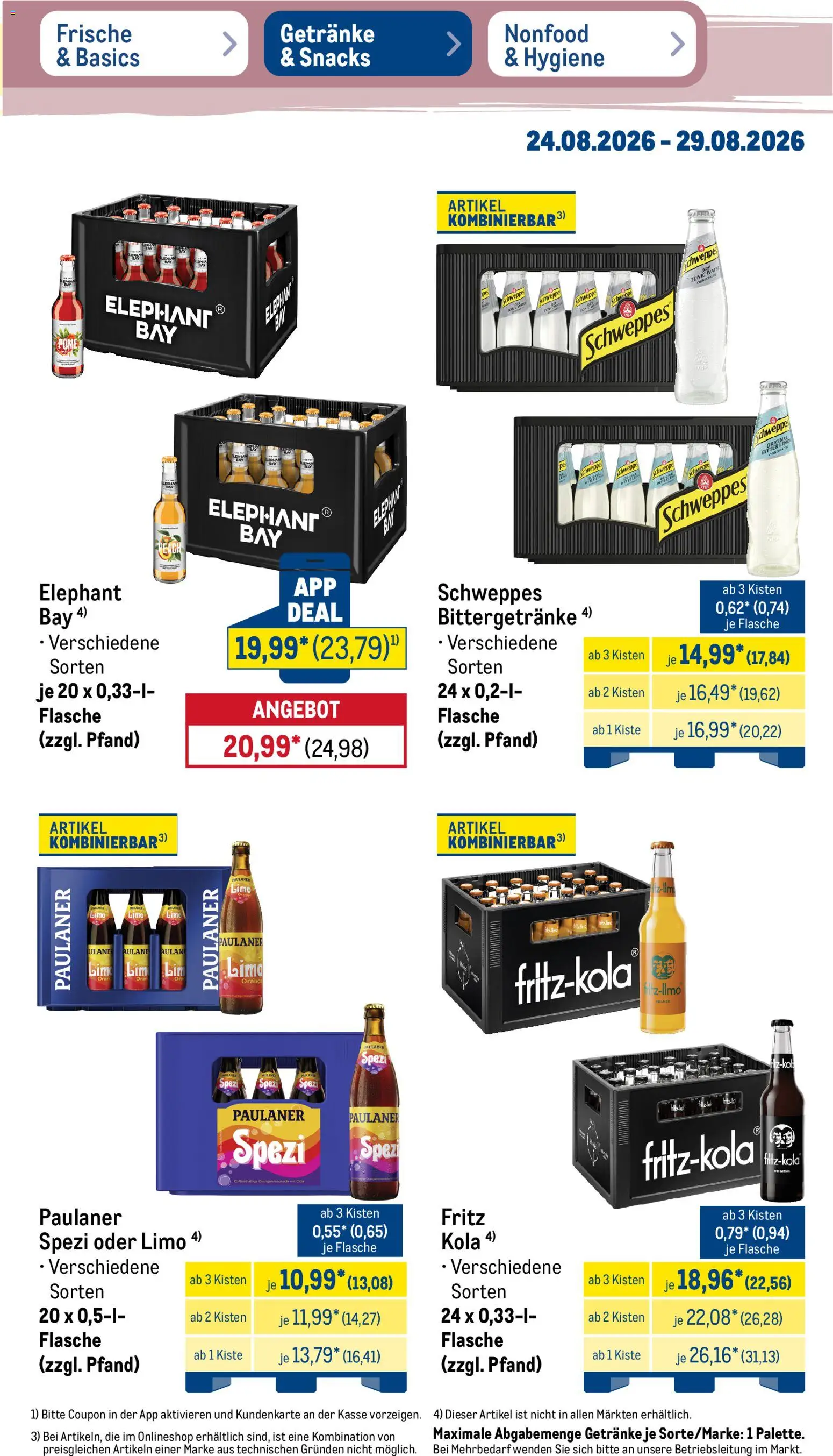 Metro NonFood-Angebote – gültig ab 24.08.2026 | Seite: 19 | Produkte: Paulaner spezi, Schweppes, Paulaner