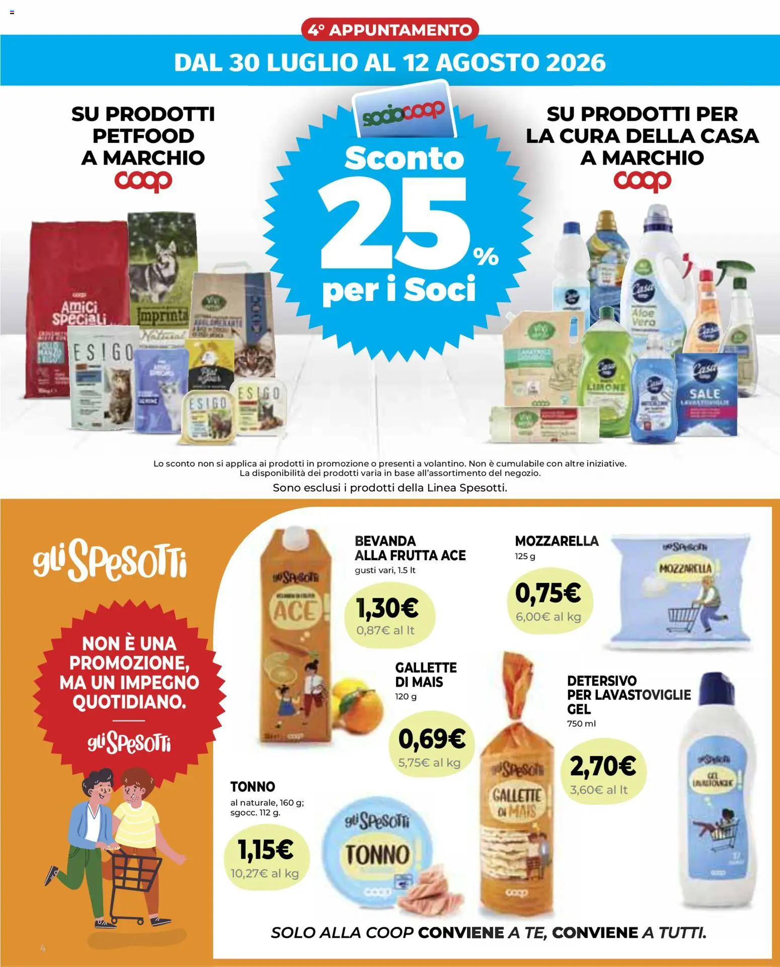 Volantino Ipercoop del 30/07/2026 | Pagina: 4 | Prodotti: Frutta, Sale, Tonno, Mais
