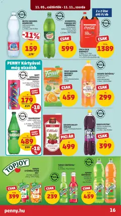 COCA-COLA DUOPACK*, 2-féle, 2 x 2 liter, 347 Ft/liter, 695 Ft/db, + 2 x 50 Ft visszaváltási díj - amely érvényes a következő dátumtól: 2026.11.05. | Oldal: 20