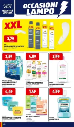 Anteprima del volantino Aldi volantino valido a partire dal 21/09/2026 | Pagina: 20 | Prodotti: Crema, Acqua micellare, Listerine, Acqua
