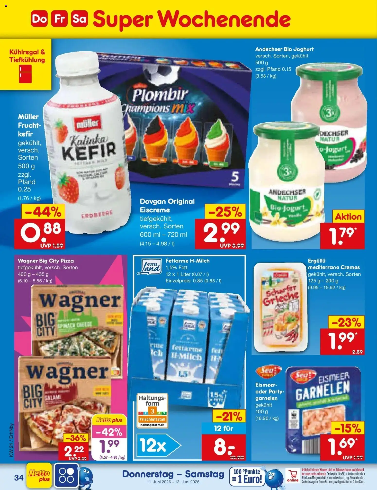 Netto Marken-Discount Prospekt Ergolding – gültig ab 08.06.2026 | Seite: 52 | Produkte: Kefir, Garnelen, Eiscreme, Pizza