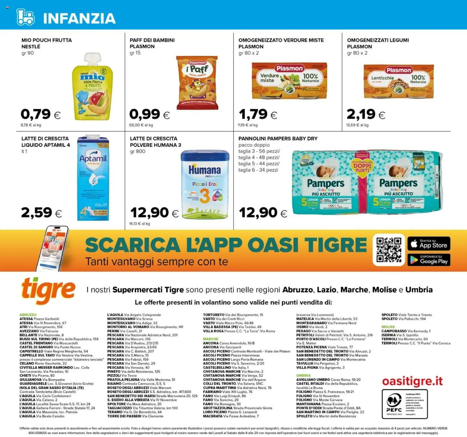 Volantino Tigre del 21.05.2026 | Pagina: 24 | Prodotti: Pannolini, Latte, Pampers, Penne