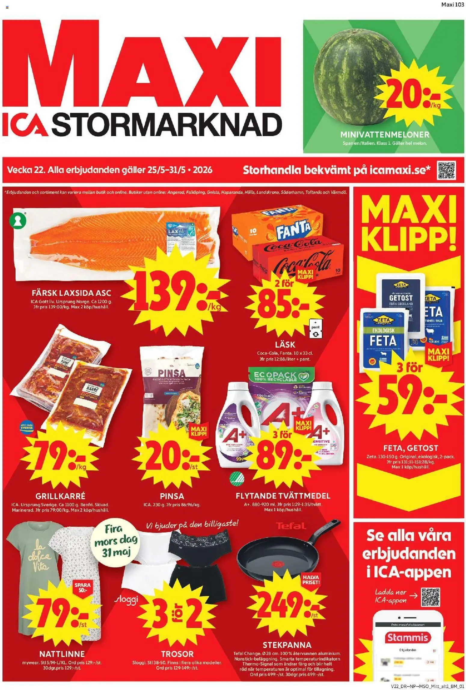 ICA Maxi reklamblad aktuell från 25.05.2026 | Sida: 1